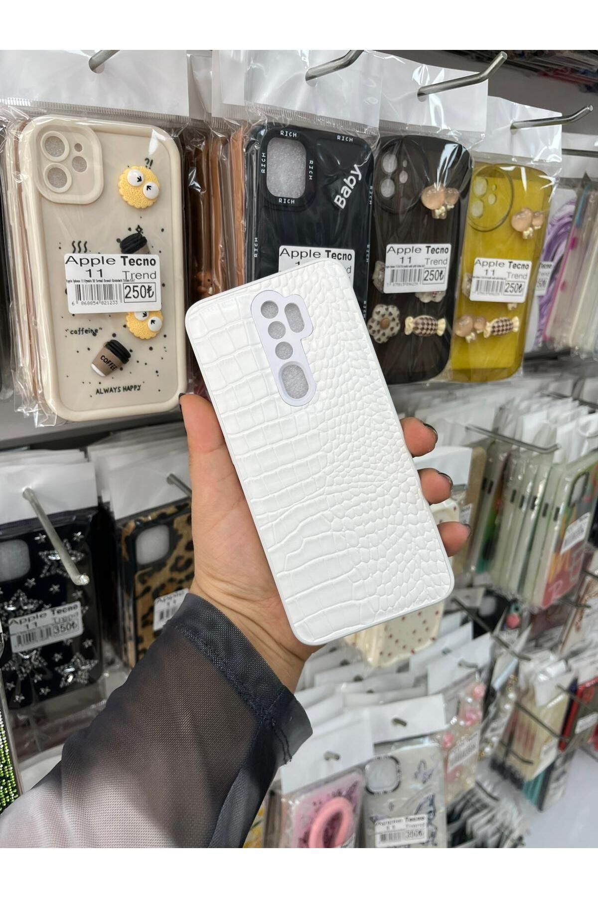 TECNOTREND OPPO A5 2020- A9 2020 Dokulu Yüzey Çekmeye Dayanıklı Cep Telefon Kılıfı Pu Deri Kaplamalı Yumuşak