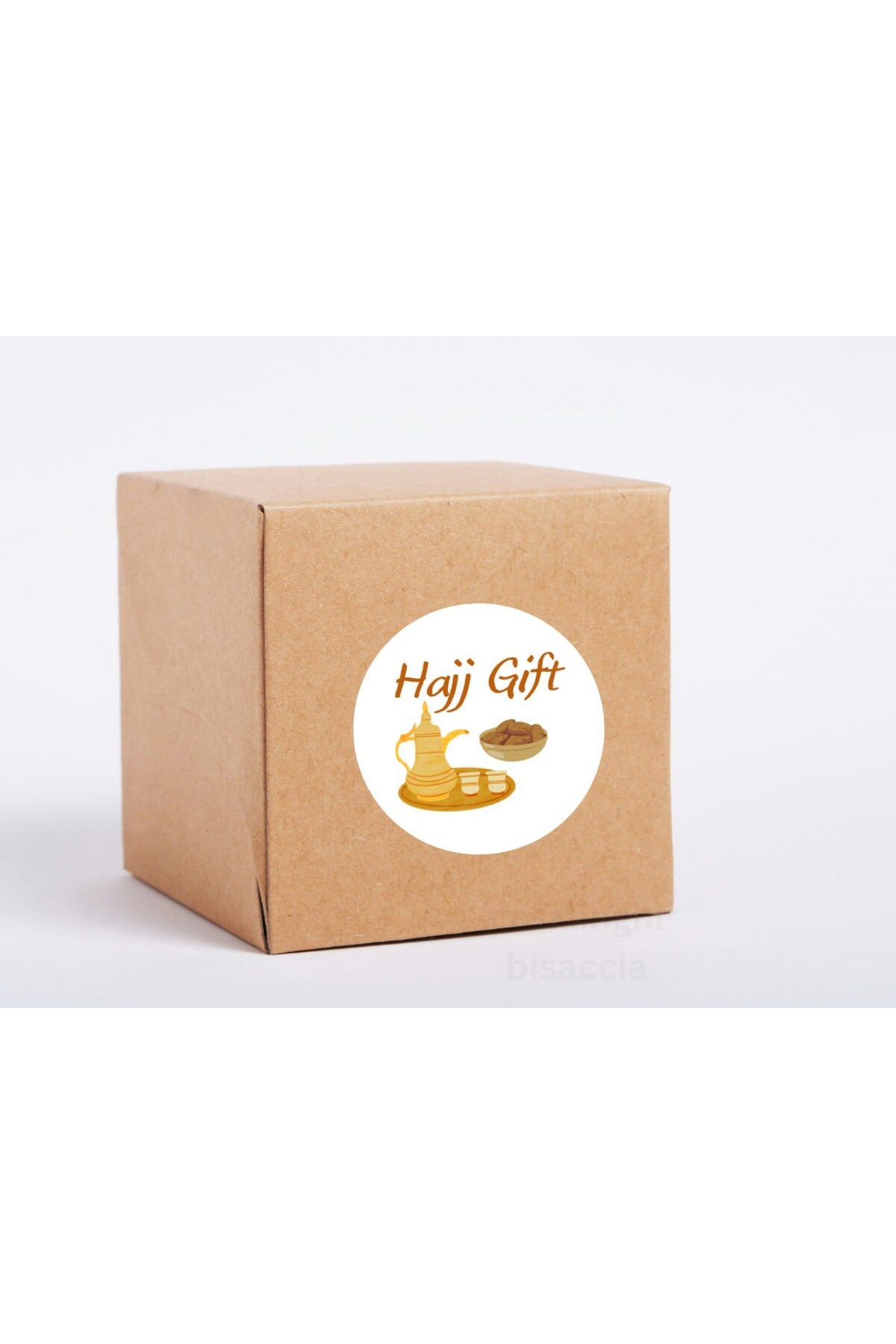 CASALINGHI İngilizce Hajj Hediyesi Etiketi Gift Sticker Hajj Umre Kabe Yuvarlak Mat Çıkartma 4 Cm (90 ADET)
