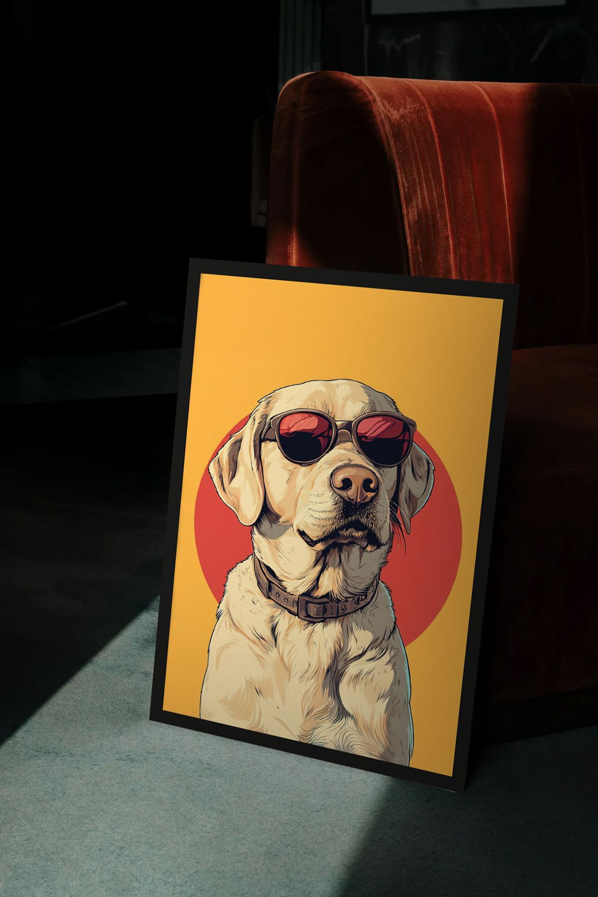 Cadran Köpek tasarımlı Çerçeve Görünümlü Mdf Tablo