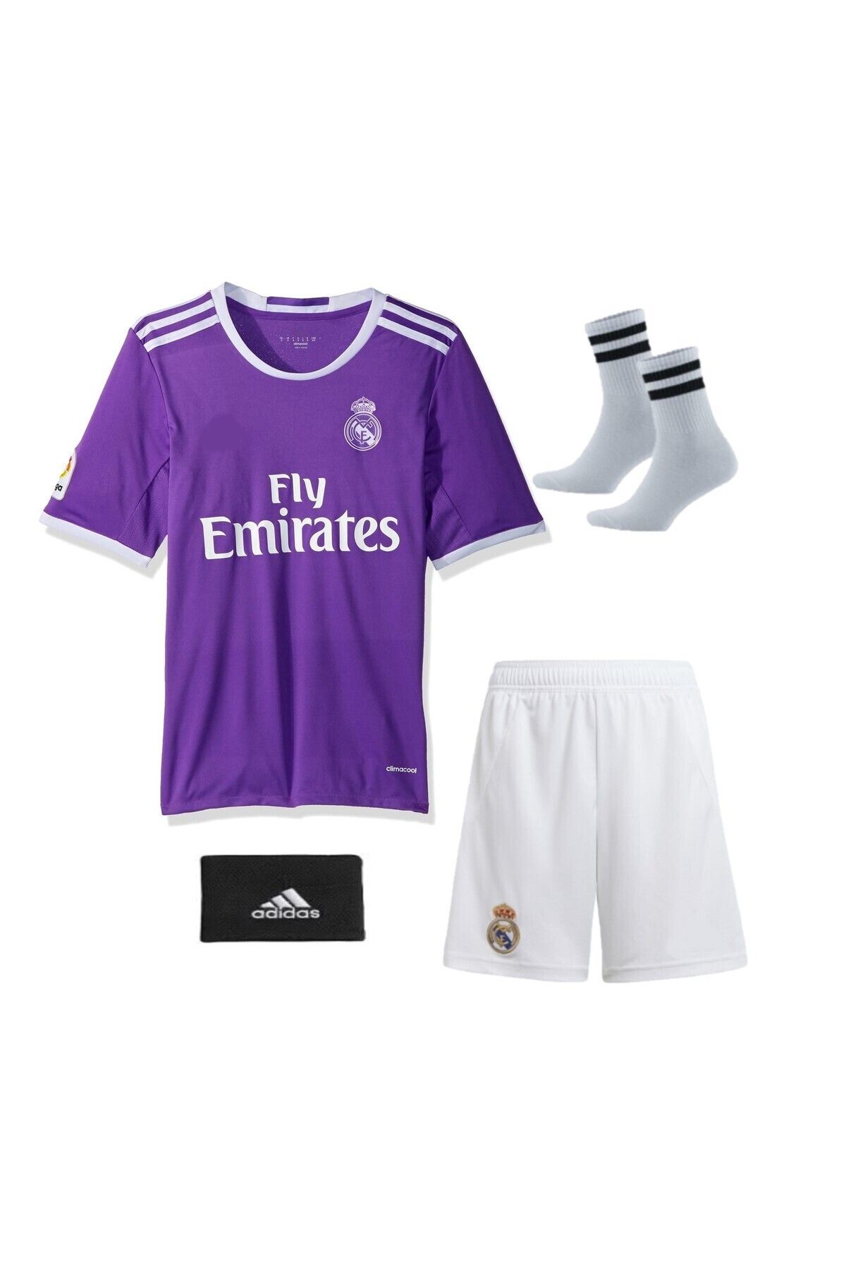 Atlas Global Real Madrid Ramos 2017 Şampiyonlar Ligi Finali ÇOCUK FUTBOL FORMA 4'lü Set FORMA+Şort+Çorap+Bileklik