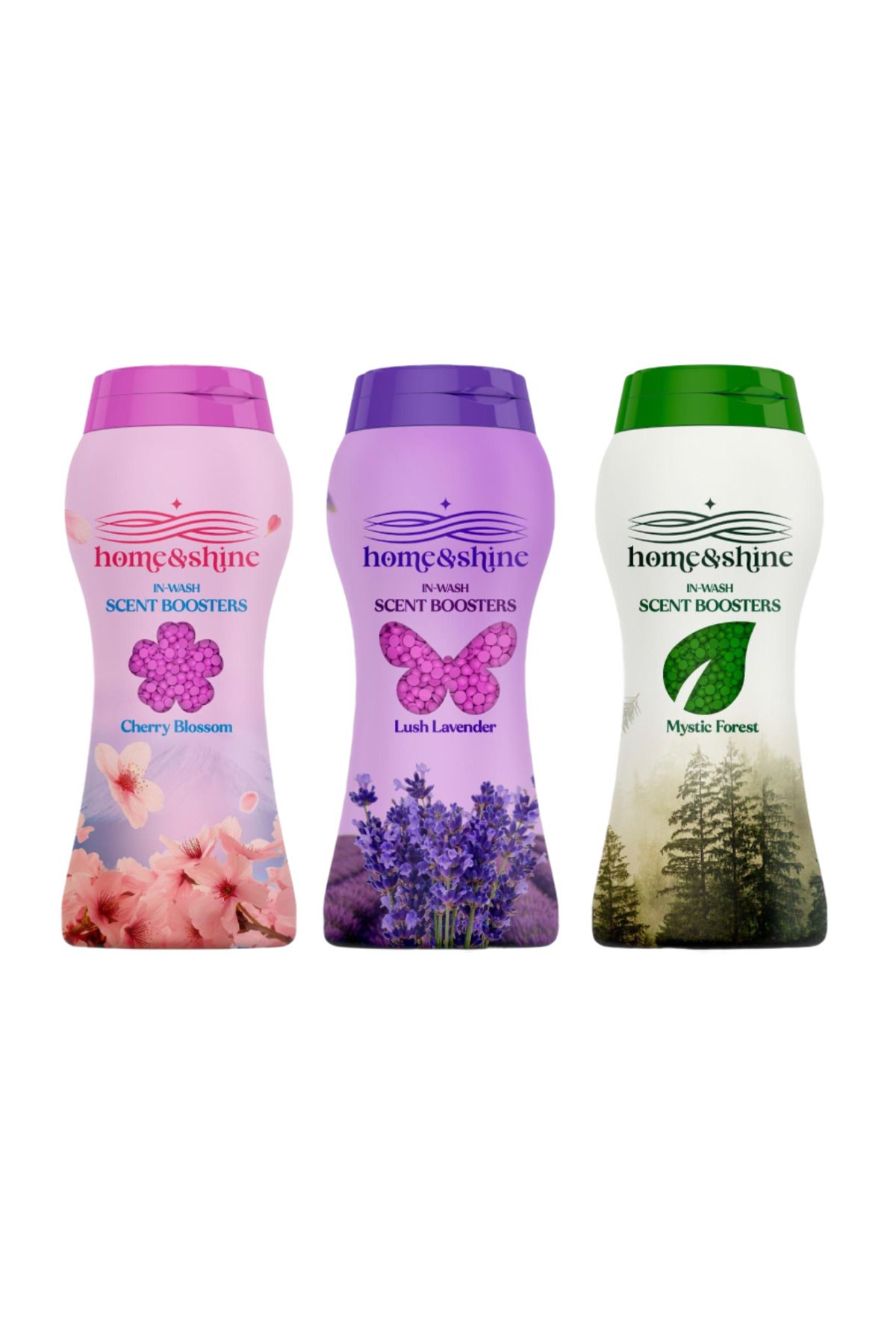 Home &shine Granül Çamaşır Parfümü Cherry Blossom, Mystic Forest, Lush Lavender 3x225 G