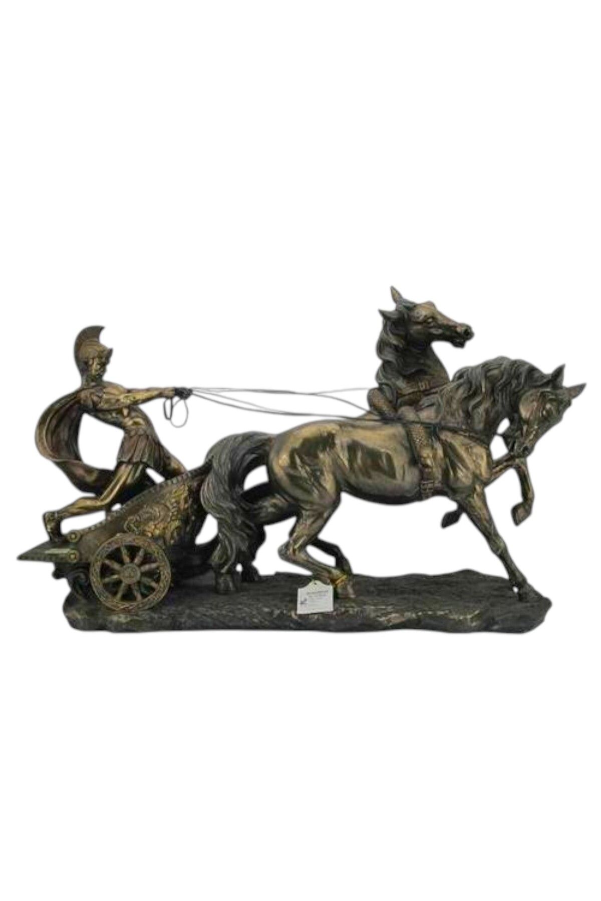 AYDINARTSHOP Veronese Roma Savaş Arabası Heykeli – Bronz Görünümlü El Yapımı Antik Savaş Sahnesi