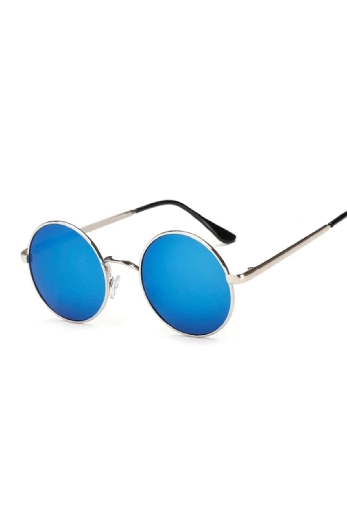 STOREMAX Yuvarlak Cam John Lennon Tarzı Gümüş Çerçeveli Mavi Gözlük (5047)