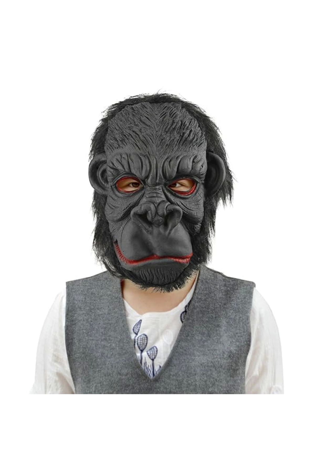 STOREMAX Lateks Goril Maskesi Maymun Maskesi Et Maskesi Orangutan Siyah Saçlı 3 No (5047)