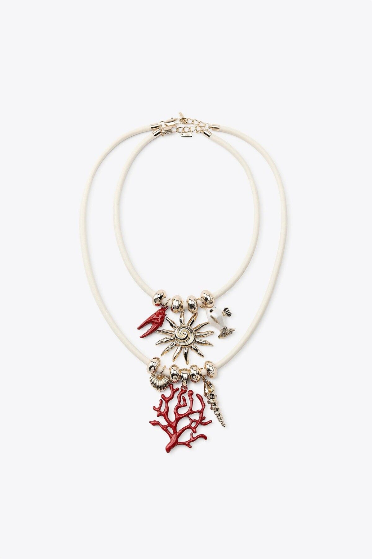 CHARMLUCKY 2Lİ MERCAN GÜNEŞ CHARM KOLYE