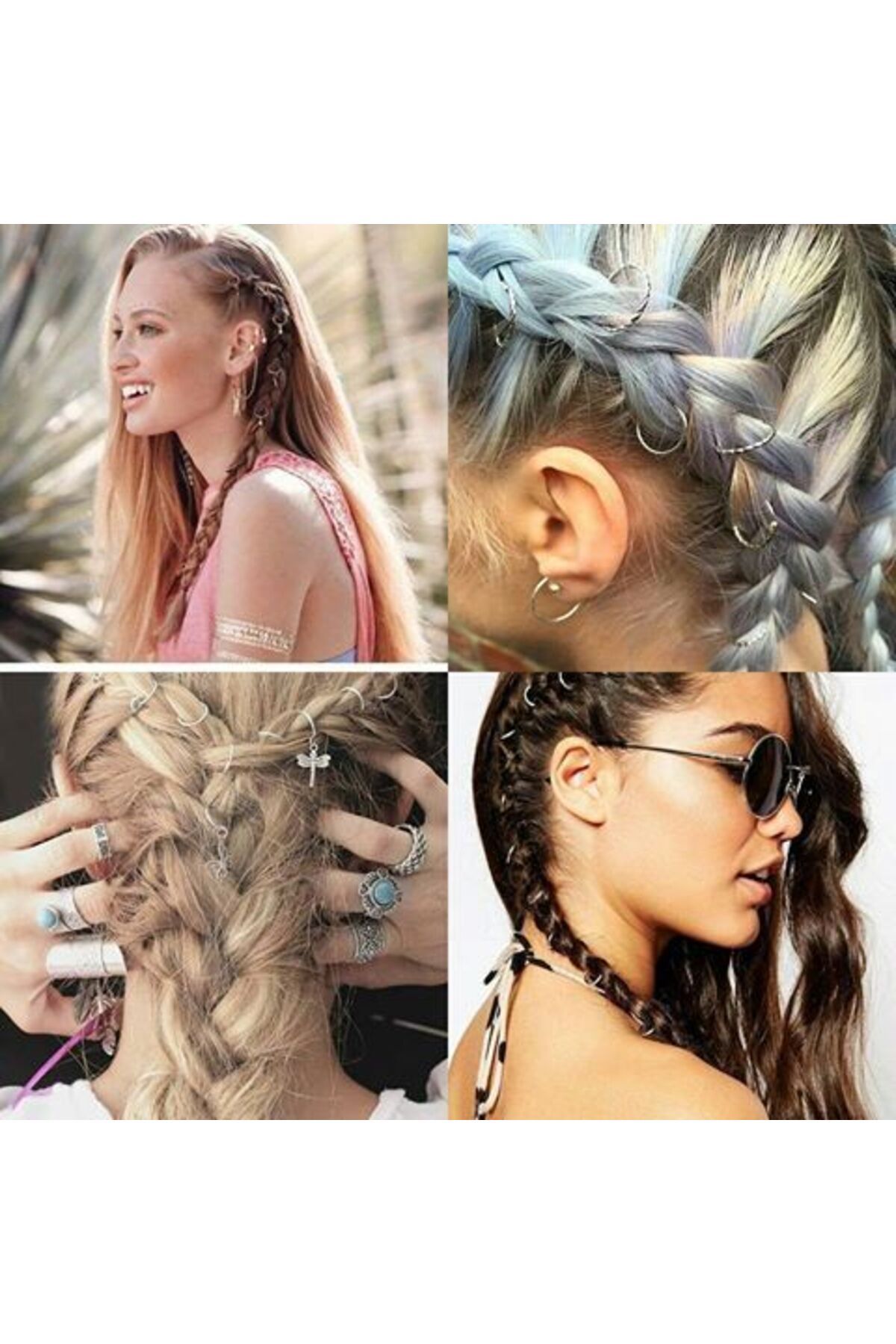 NEZADE STORE Saç Piercingi - Saç Yüzüğü - Silver