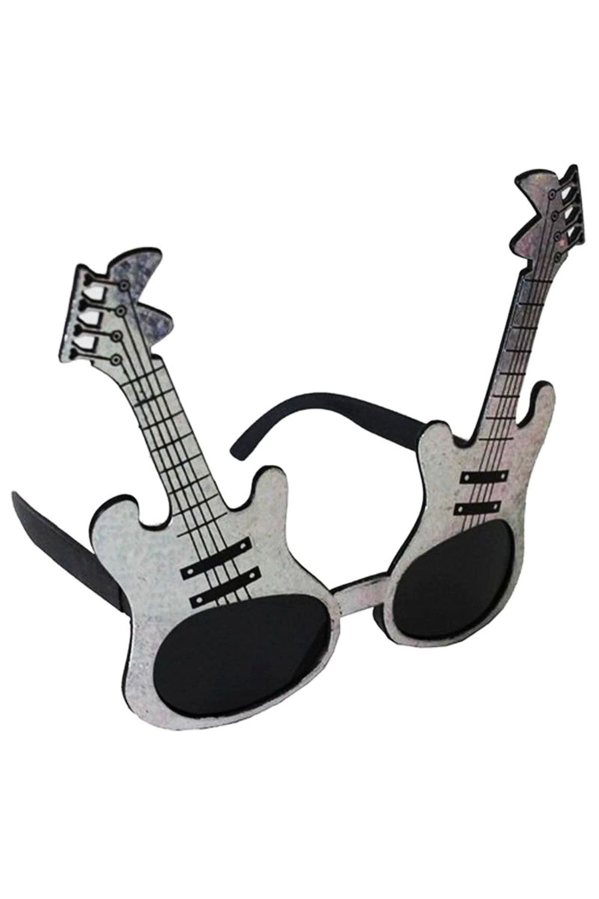 STOREMAX Gümüş Renk Rockn Roll Gitar Şekilli Parti Gözlüğü 15x15 cm (5047)
