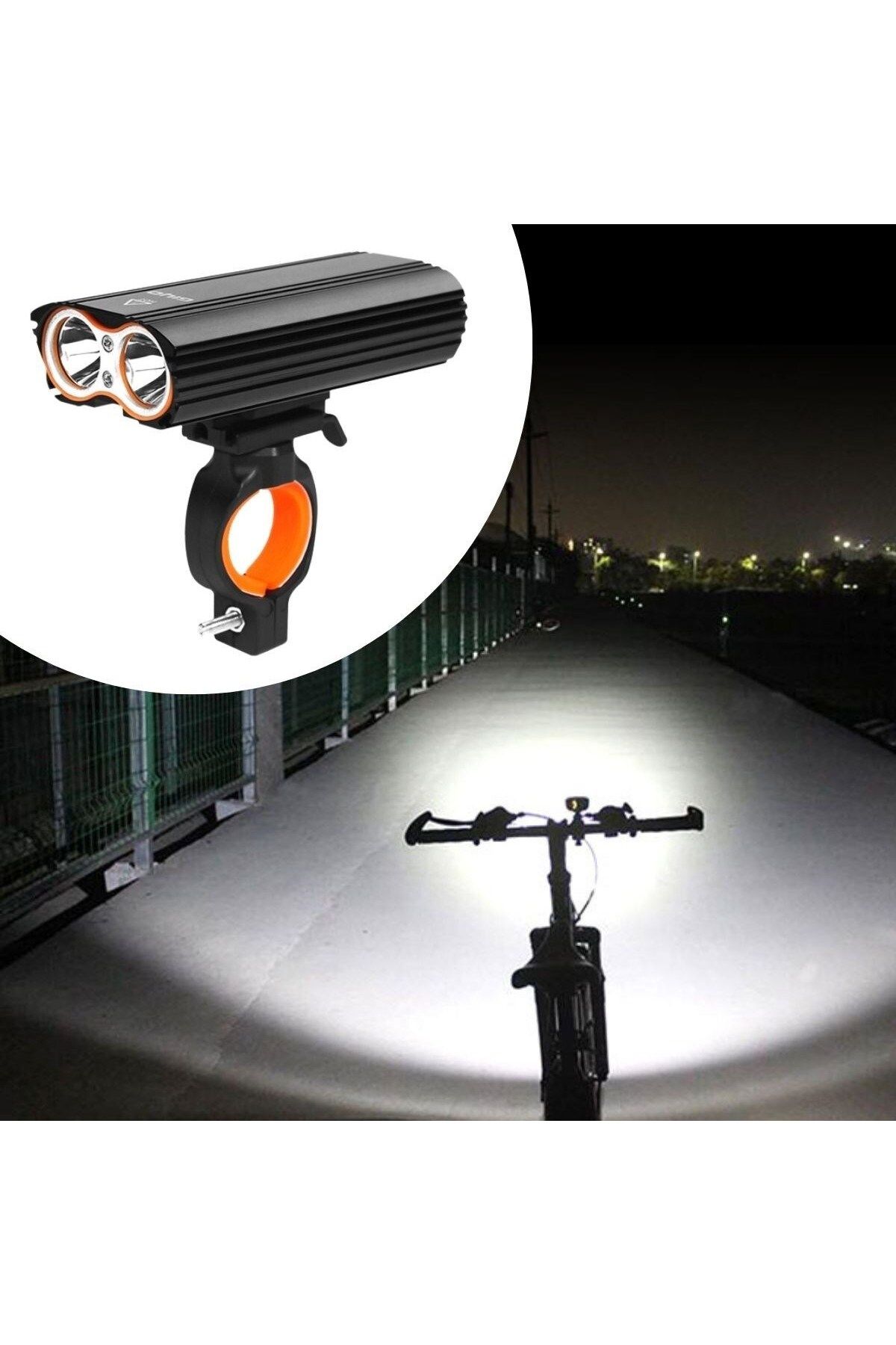 BirdoluSepet Şarj Göstergeli Uzun Menzil Su Geçirmez LED Bisiklet Feneri 1600 Lumen