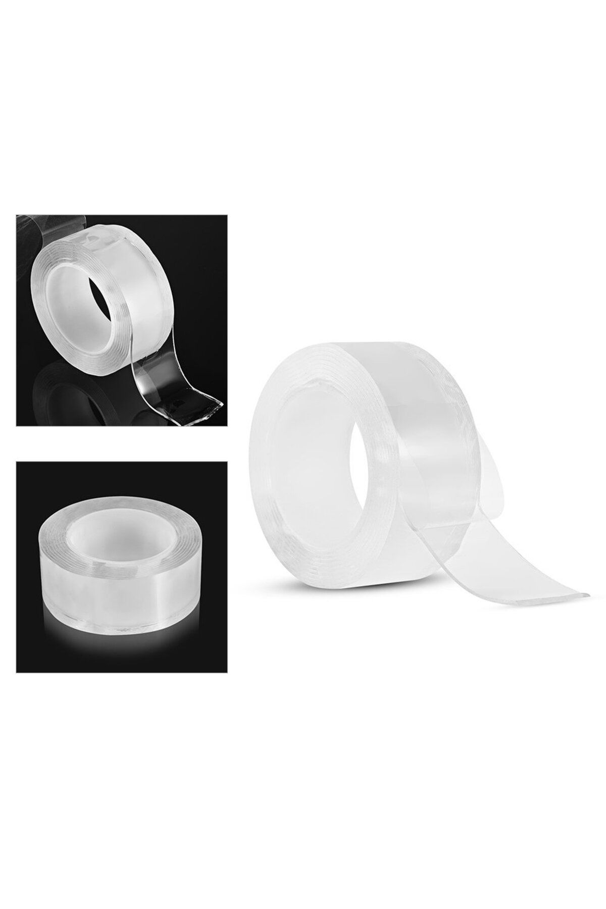 ÖYKÜ VE YİĞİT 2 metre x 3 cm Şeffaf Güçlü Nano Çift Taraflı Silikon Jel Yapıştırıcı Bant
