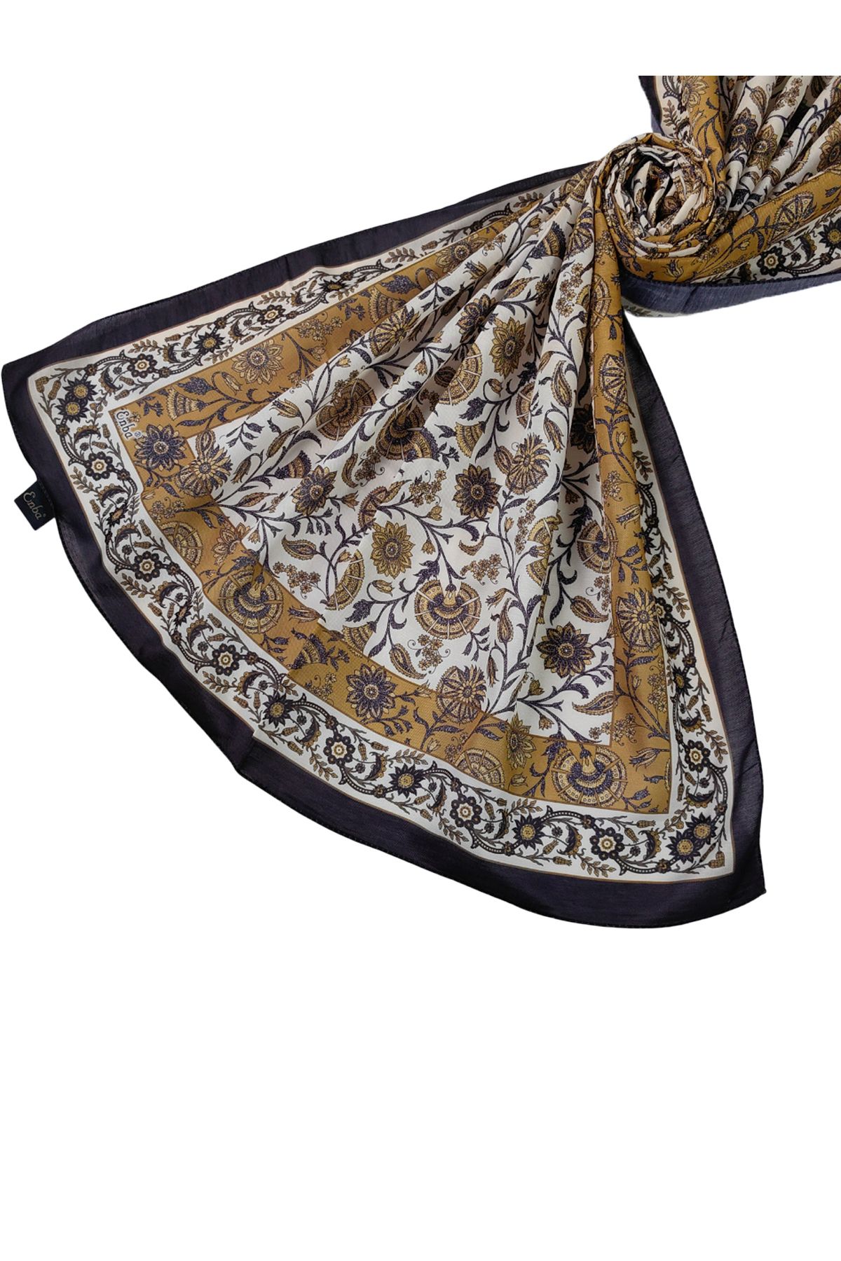 mim eşarp Enba Etnik Desenli Soft Pamuklu Şal 75x190 cm