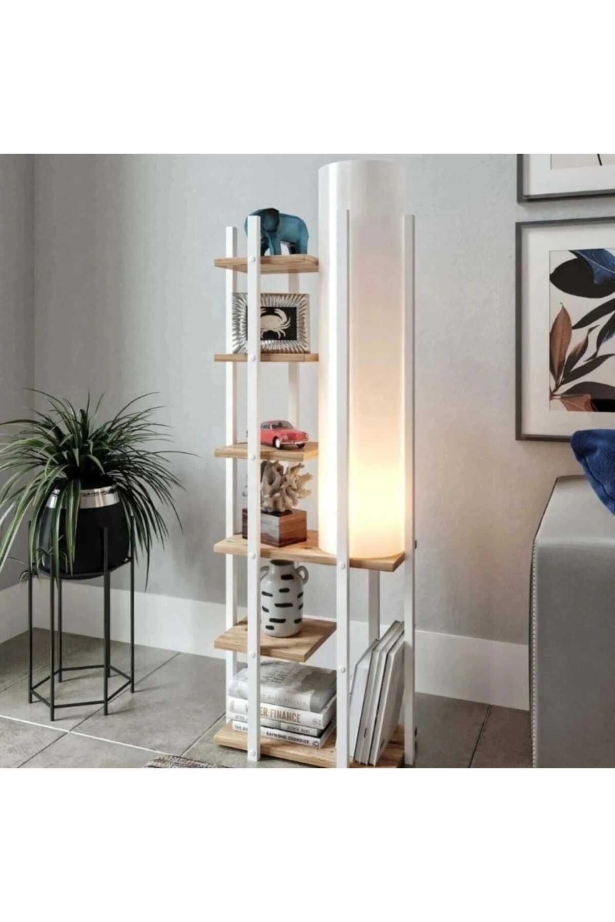 Tekster Moda Dor Kitaplık Lambader Atlantik Çam