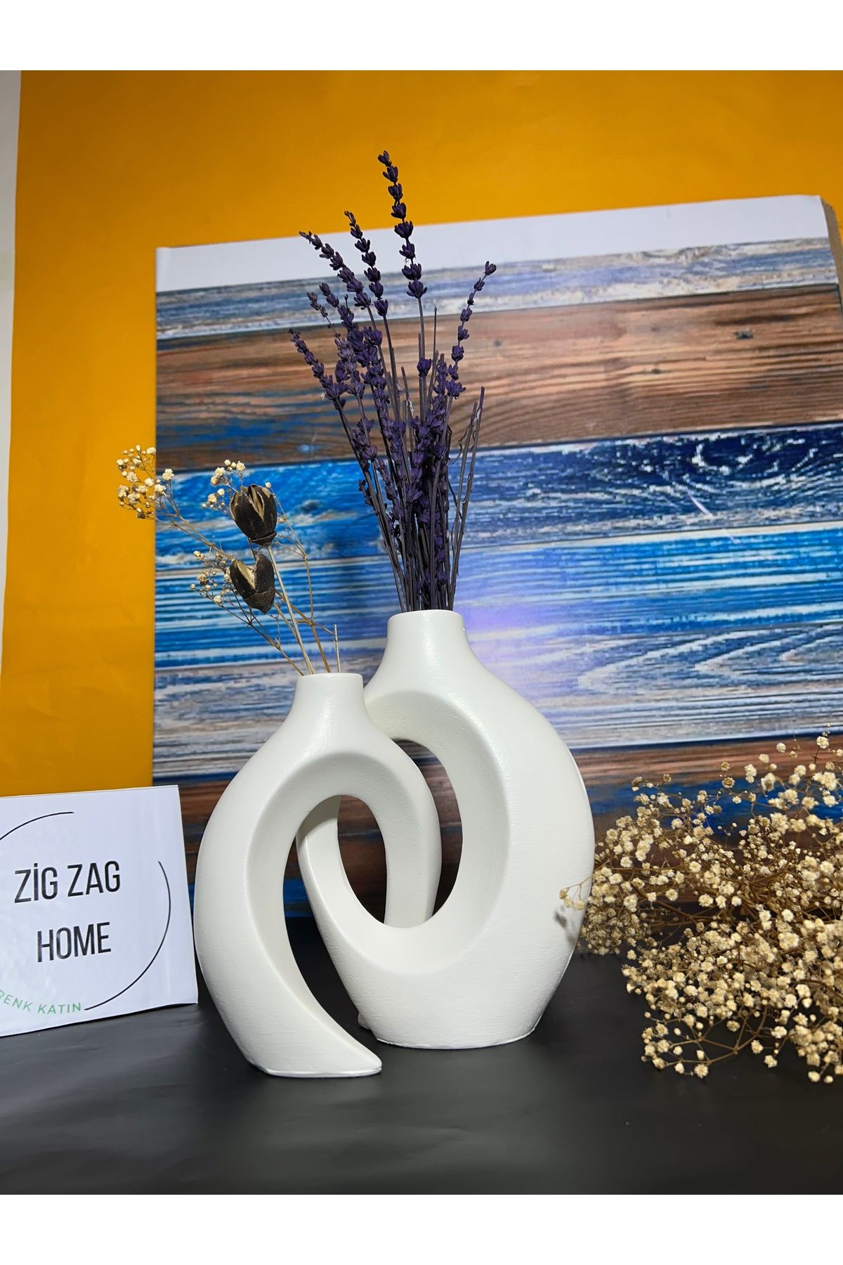 Zigzag Home Sevgili Sarmaşık Vazo Beyaz Renk Bohem Tarz Vazo
