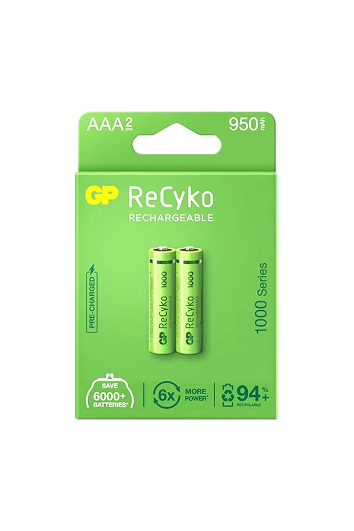 feminight Gp Recyko 950 Mah R03 Aaa Şarjlı 2li Pil Gp100aaahce-2eb2 (gprhc103e000)