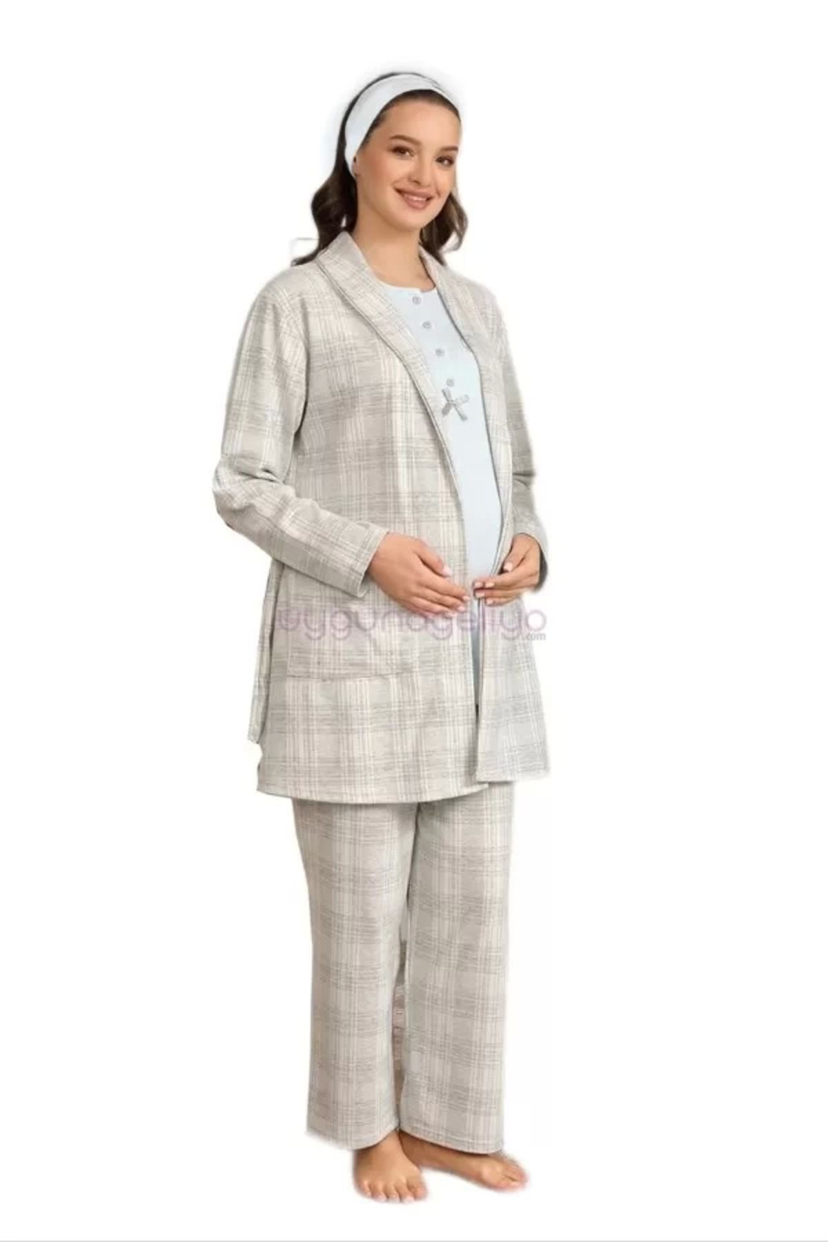 FTT SHOPPING MARKET Ba-ha 4425 Lohusa Kışlık 3'lü Pijama Takımı