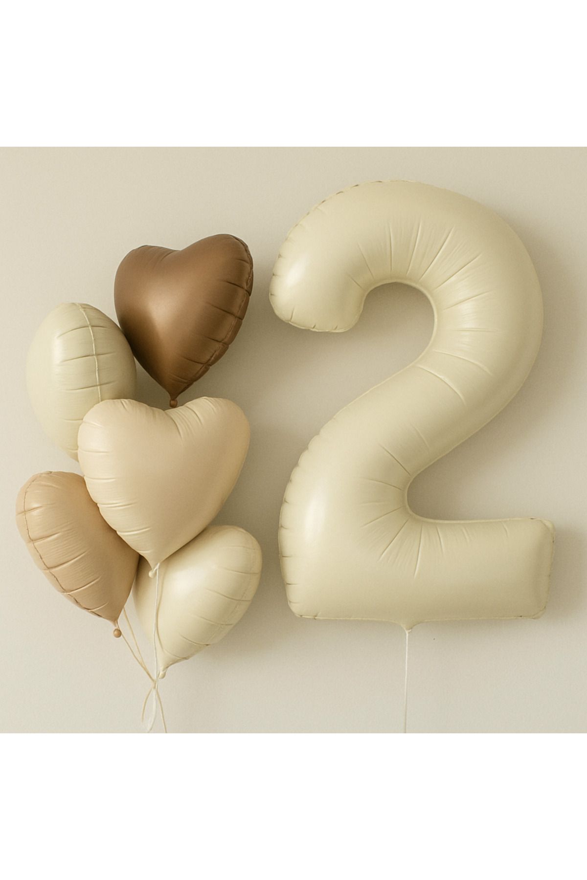 Harmonyparti 2 Yaş Krem Kalpli Balon Set