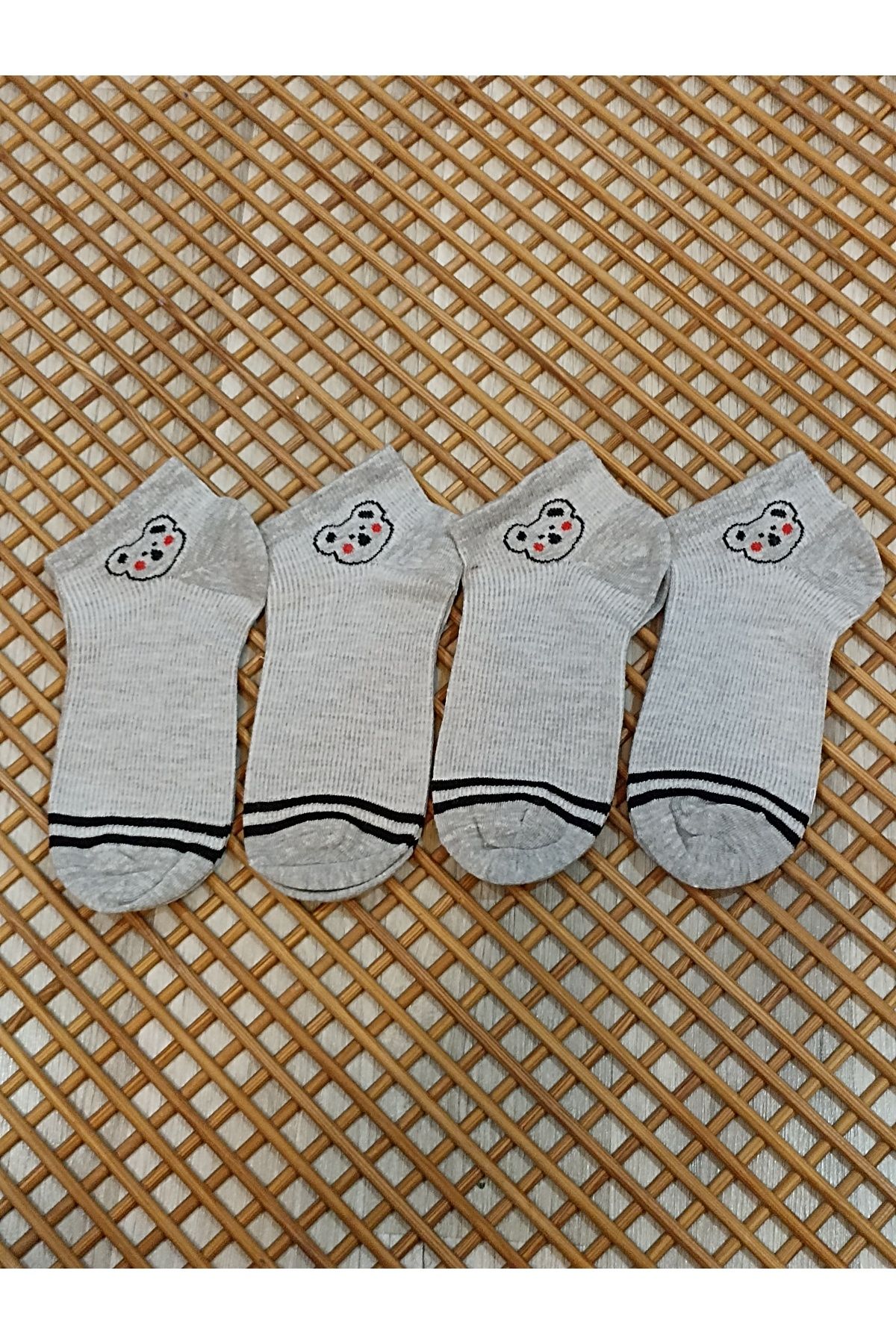 Rocks For Dikişsiz Burun 4 Çift Kadın Desenli Patik Çorap