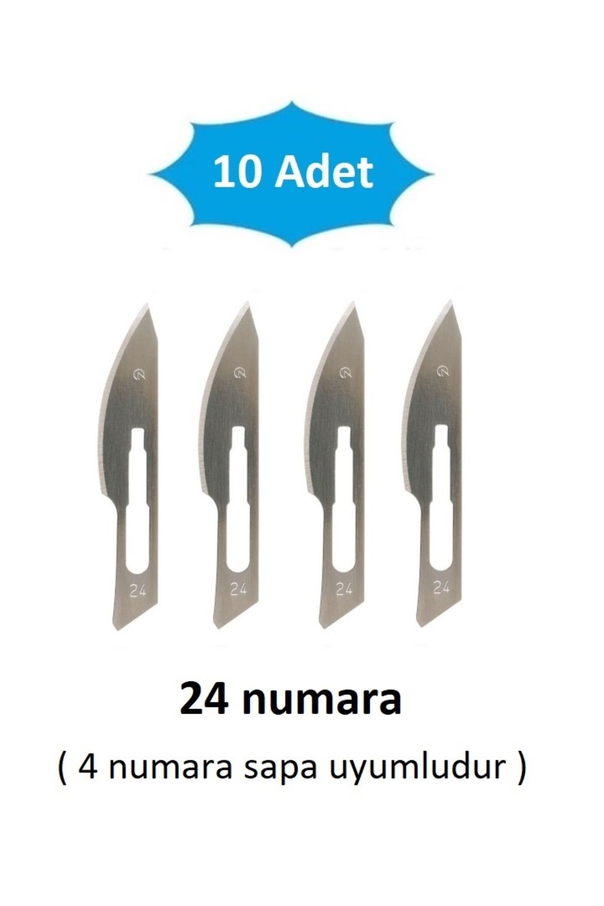 QBR Home 10lu paket 24 numara Ahşap Heykel Oyma Sanat Yedek Bıçağı. Geçirmeli Tip ( 4 numara sapa uyumlu )
