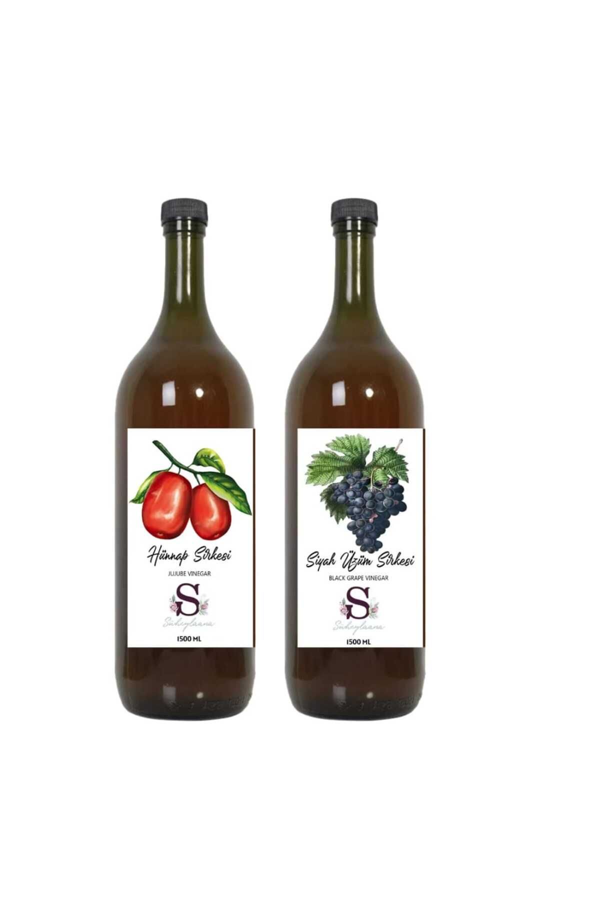 Süheylaana Doğal Hünnap Sirkesi 1500 Ml - Doğal Siyah Üzüm Sirkesi 1500 Ml