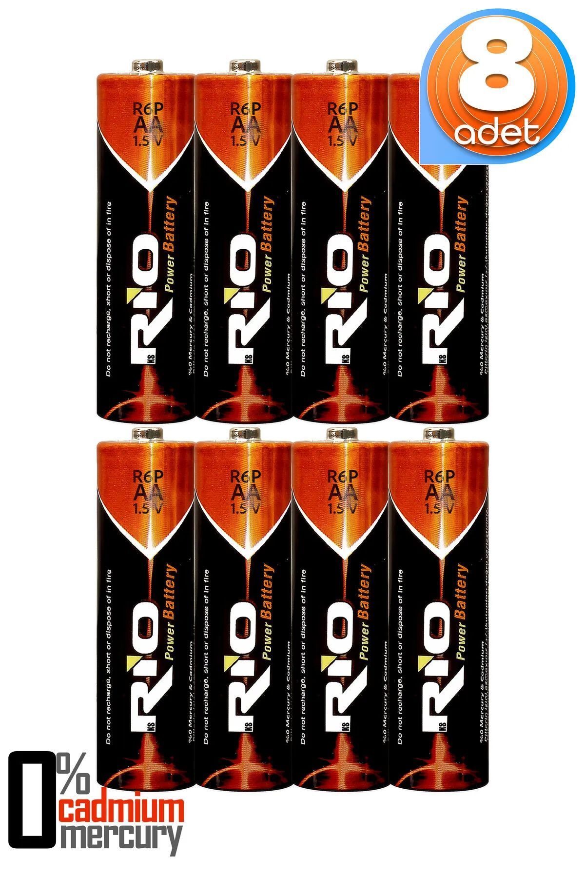Soft Kare Rio 8li Aa R6p Kalın Kalem Pil Saat Pili Çinko Karbon Pil Zn-c 1.5v