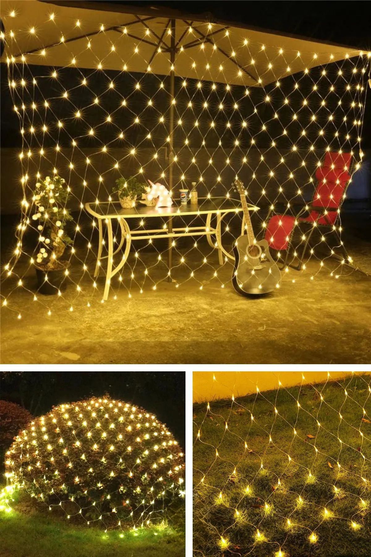 PASACO 144 Ledli 2x2 Metre Animasyonlu Ağ Perde Led Fişli Eklenebilir Modlu File Yılbaşı Süsleme