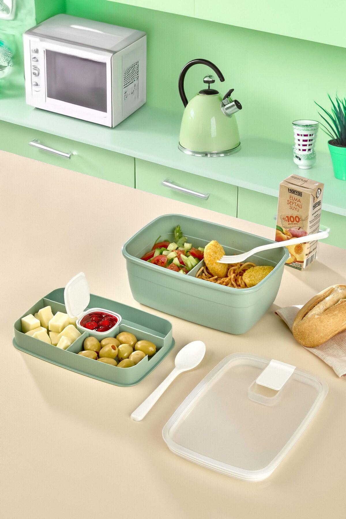 ASlife Home Vakumlu Hava Sızdırmaz Beslenme Kabı Sefer Tası Lunch Box 1200 ml