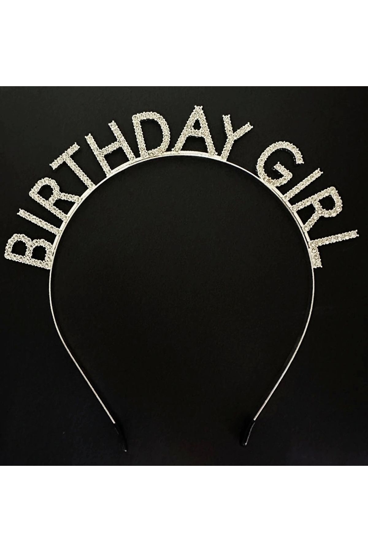 STOREMAX Gümüş Kristal Taşlı Birthday Girl Doğum Günü Tacı İthal Ürün A Kalite 17x16 cm (5047)