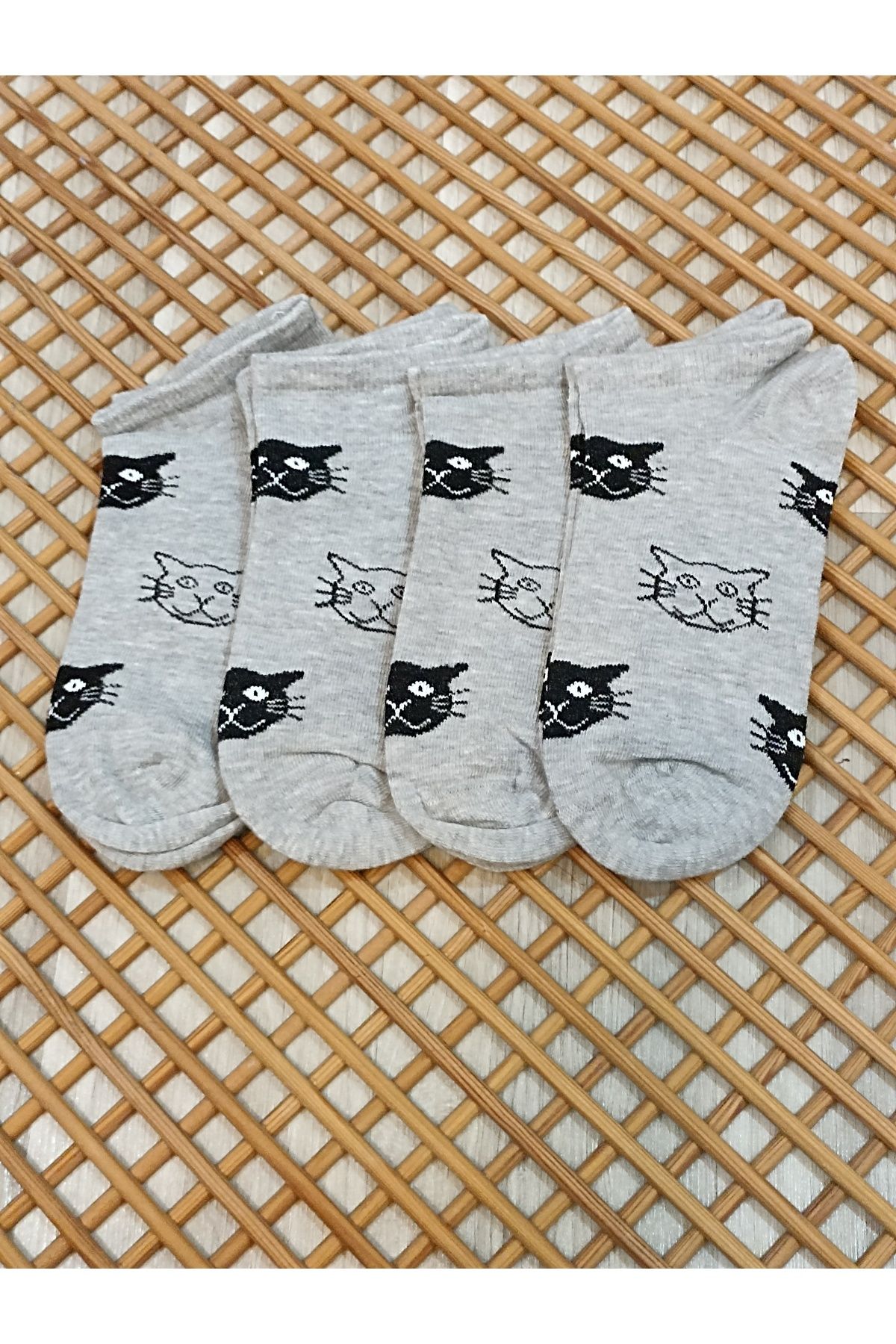 Rocks For Dikişsiz Burun 4 Çift Kadın Desenli Patik Çorap