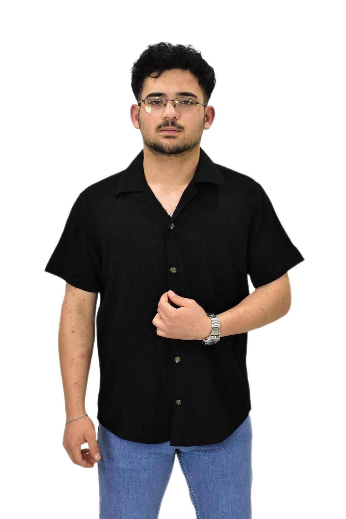 Raymons Erkek Spor Silim Fit Kısa Kol Gömlek G5003 BGL-ST04496