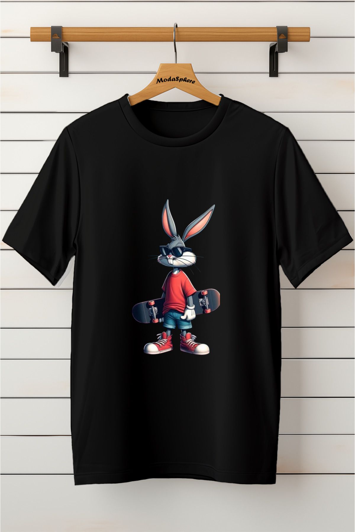ModaSphere Baskılı Unisex Oversize Tişört Battal Boy