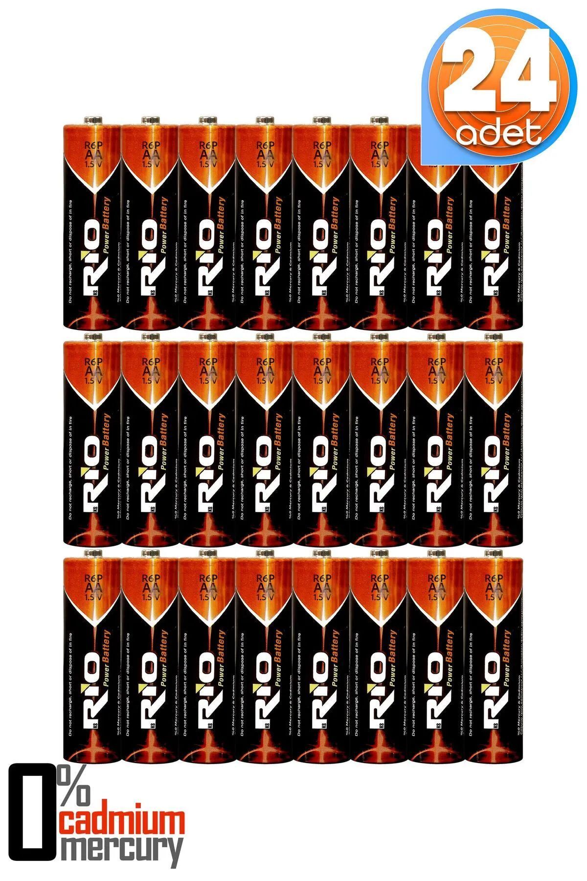 Soft Kare Rio 24lü AA R6P Kalın Kalem Pil Saat Pili Çinko Karbon Pil Zn-C 1.5V