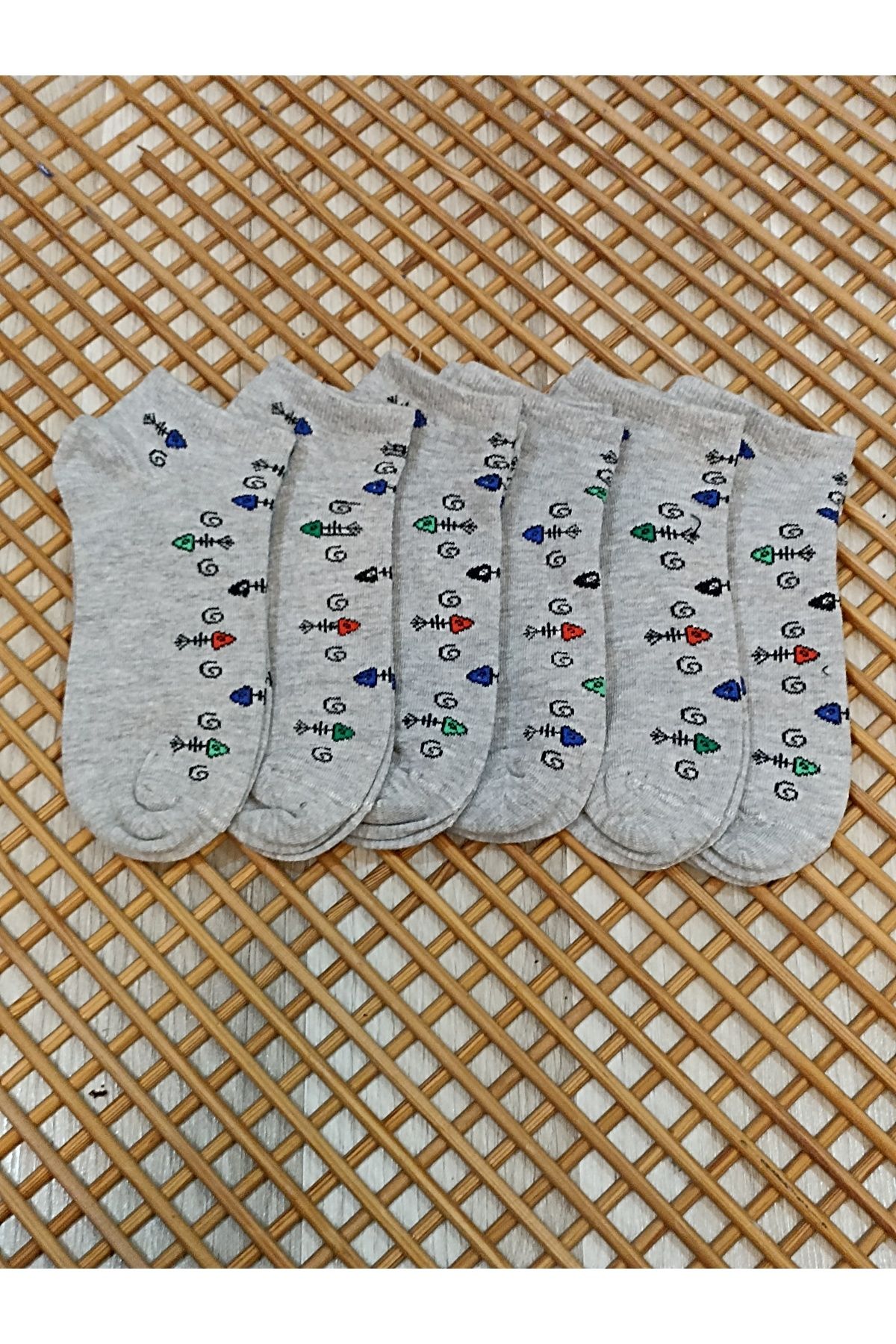 Rocks For Dikişsiz Burun 6 Çift Kadın Desenli Patik Çorap