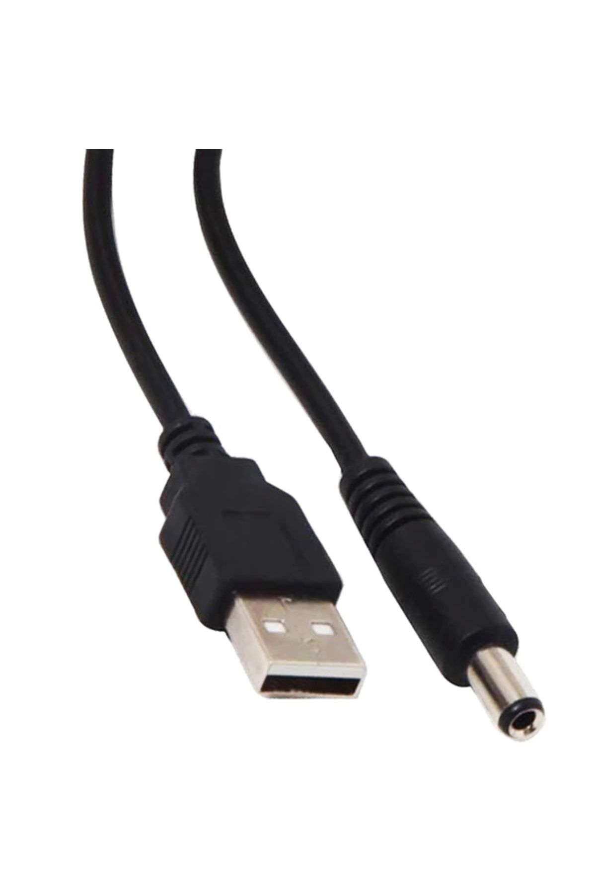 feminight Usb Erkek 5.5*2.5 Uç Adaptör Jacklı 80 Cm Kablo