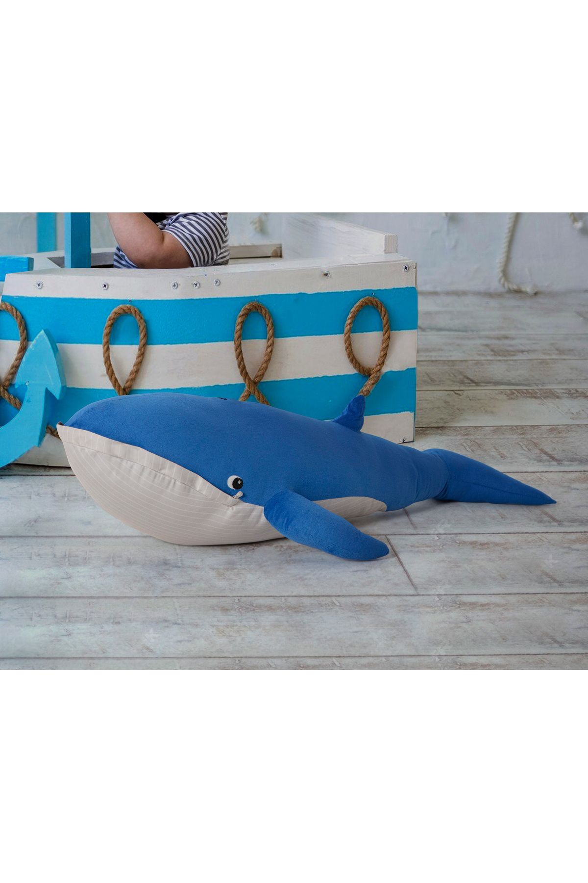 SWITA Kids Balina Fermuarlı Peluş Oyuncak Çocuk Odası Dekoru