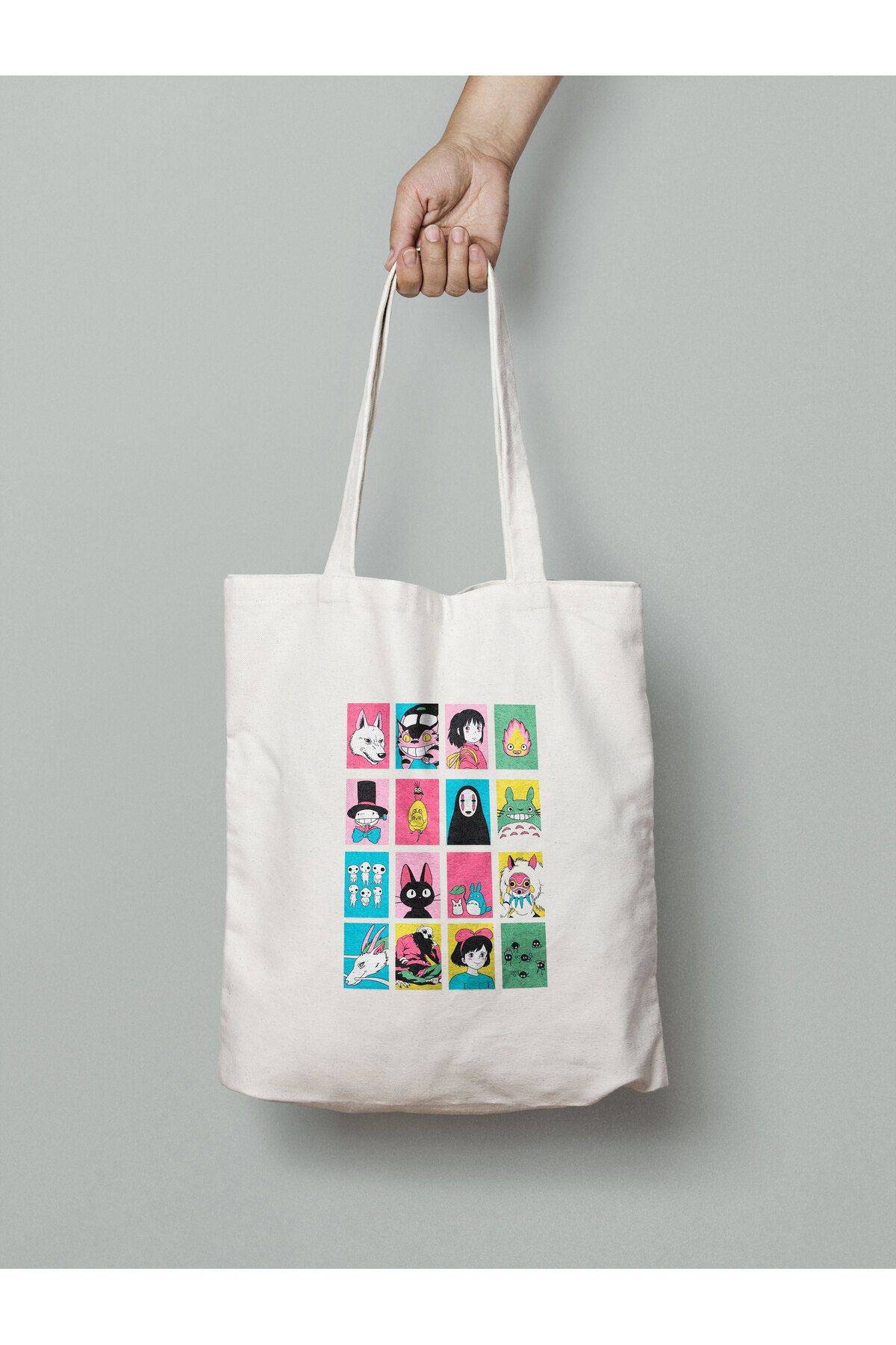 Akumastik Ghibli Retro Anime Bez Çanta 35x40 cm - Tote Bag- Anime Baskılı Çanta