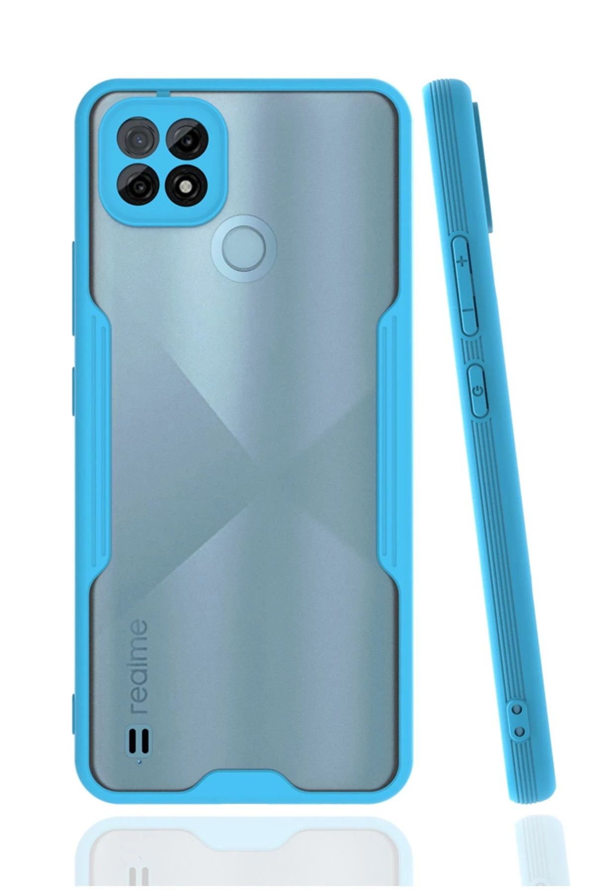NewFace Realme C21 Kılıf Platin Silikon - Mavi FLKRY