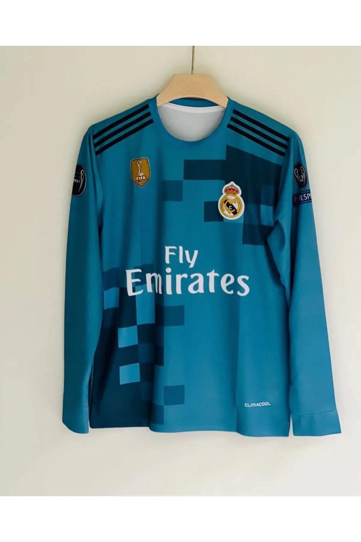 yenteks KOPYA - Real.Madrid.Ronaldo Turkuaz 2018 Uzun Kol Deplasman Yetişkin Forma