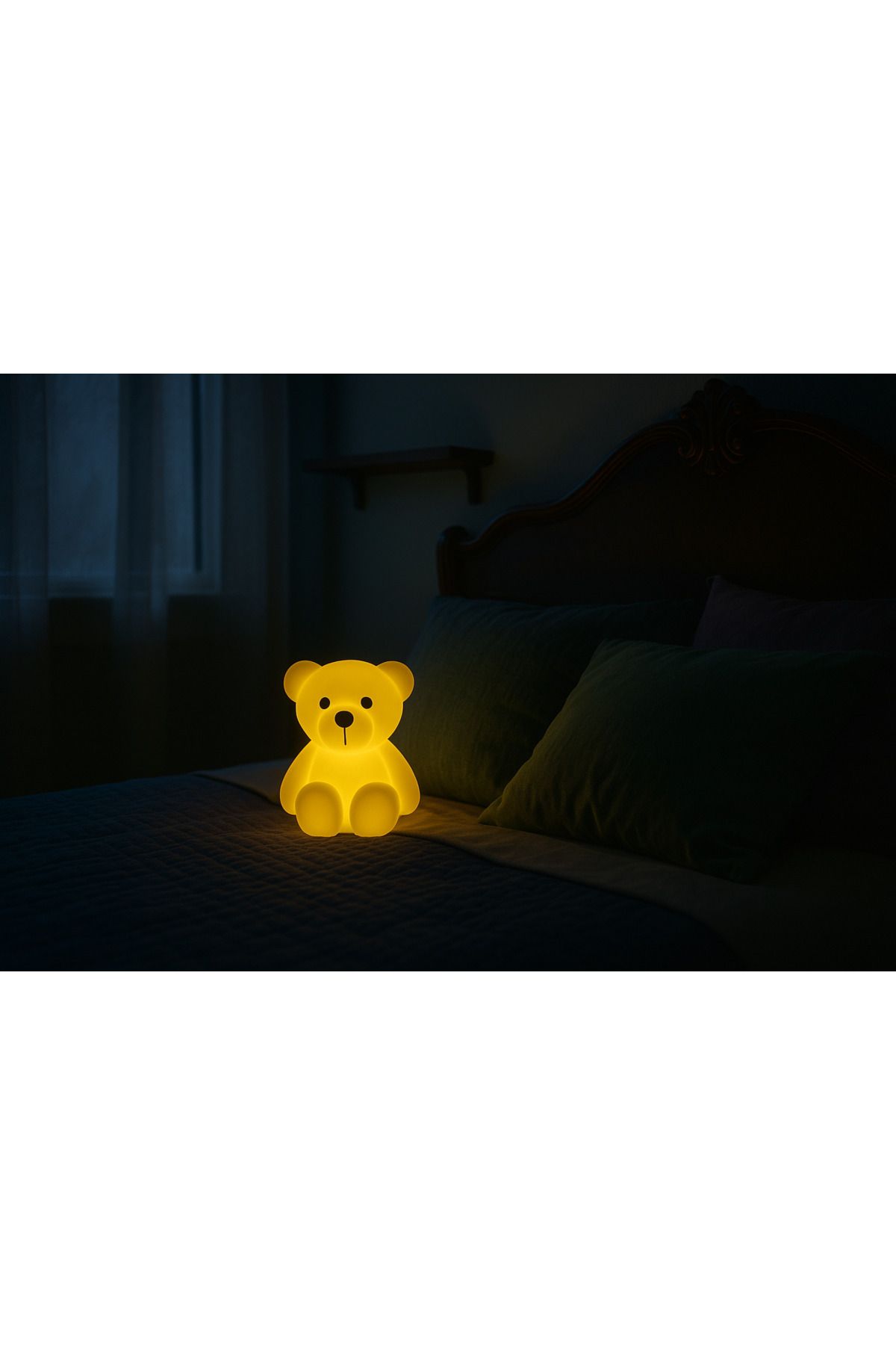 3D HOME Bear Ayı Gece Lambası Küçük Boy 18 Cm Gün Işığı Pilli