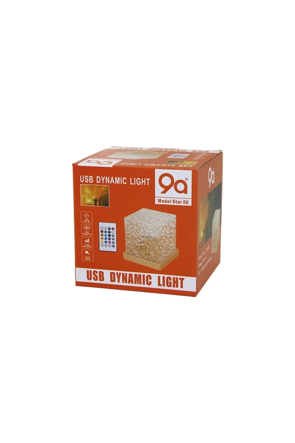 STOREMAX USB KUMANDALI RGB SU DESENLİ MİKA KRİSTAL PLASTİK GECE LAMBASI 9.5X9.5CMX11.5CM (5047)