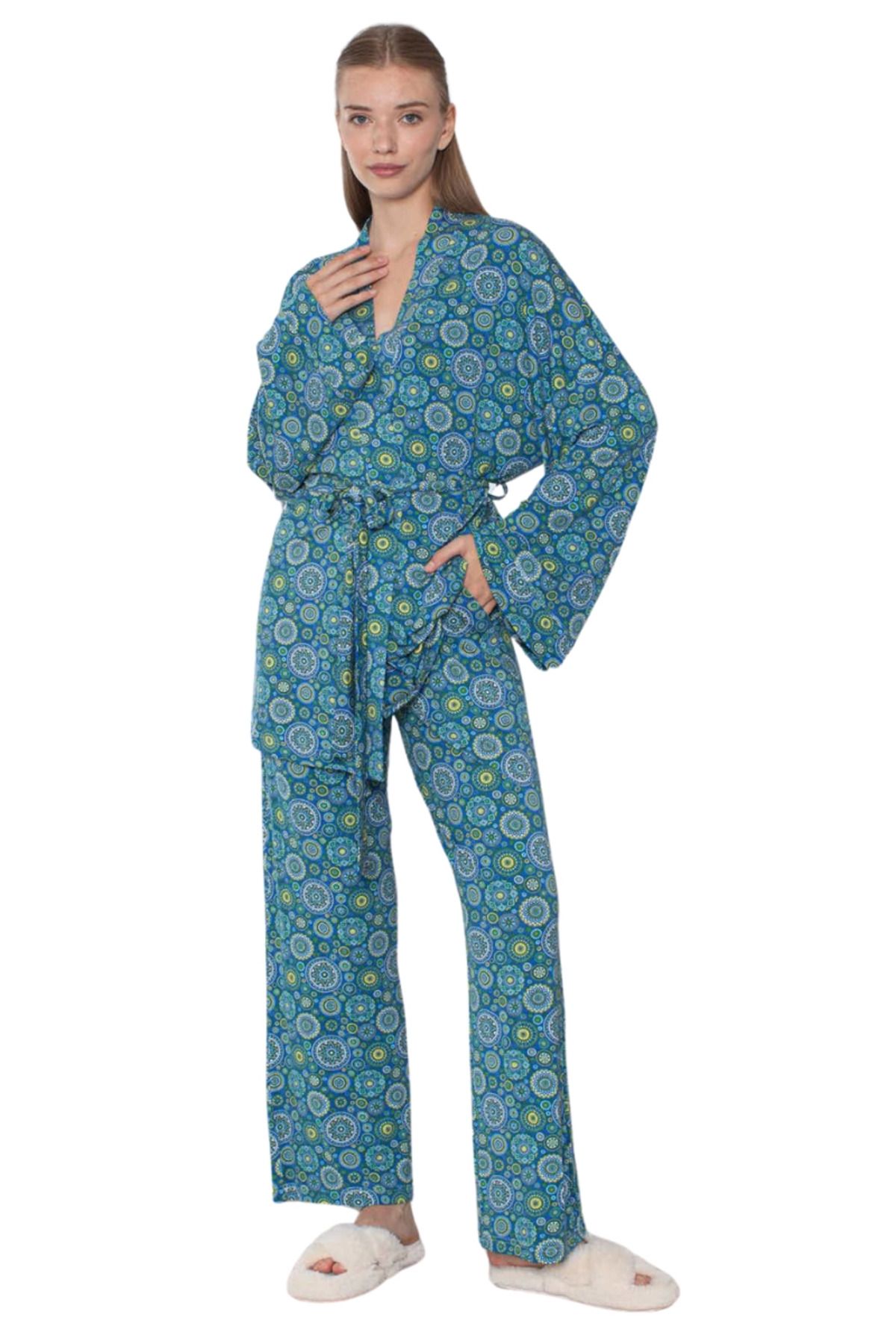 FTT SHOPPING MARKET Limissi Viskon Desenli Pijama Yakımı
