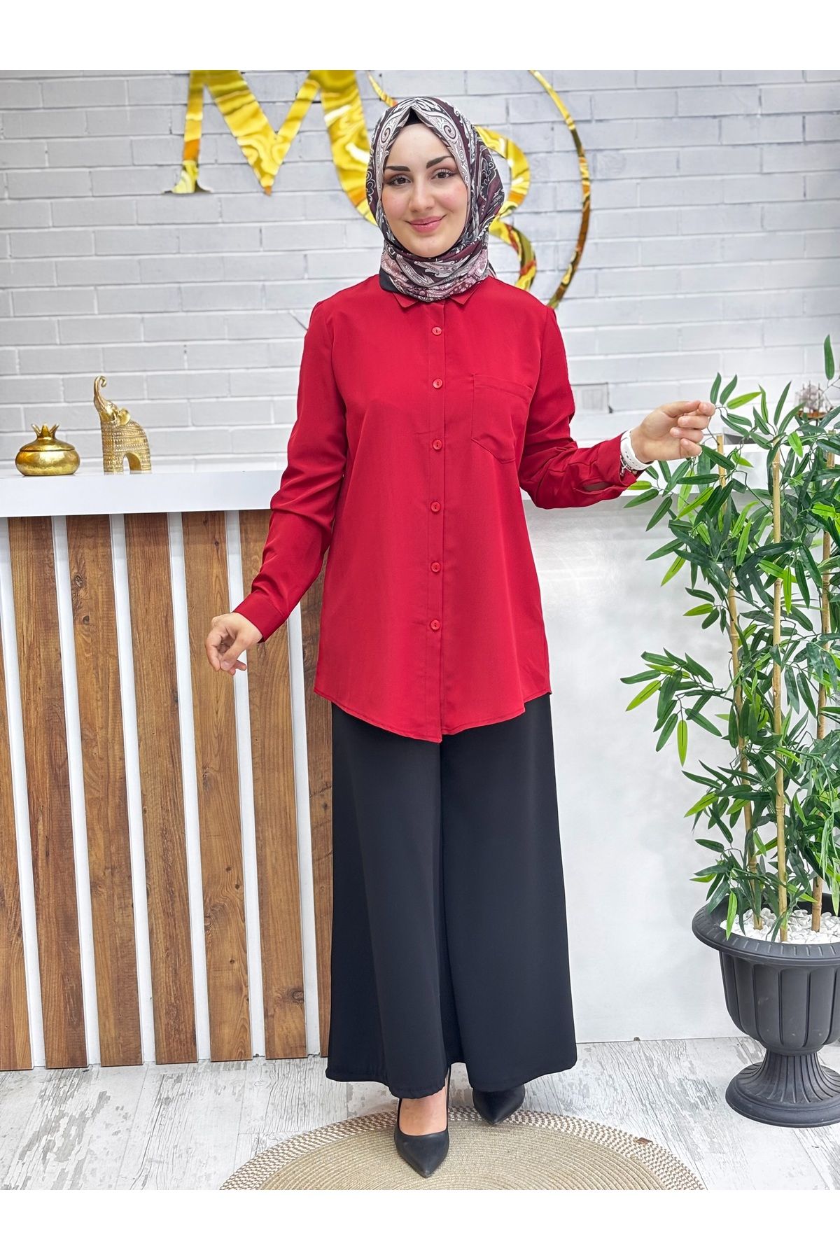 Meryemce Butik HÜMA KREP GÖMLEK