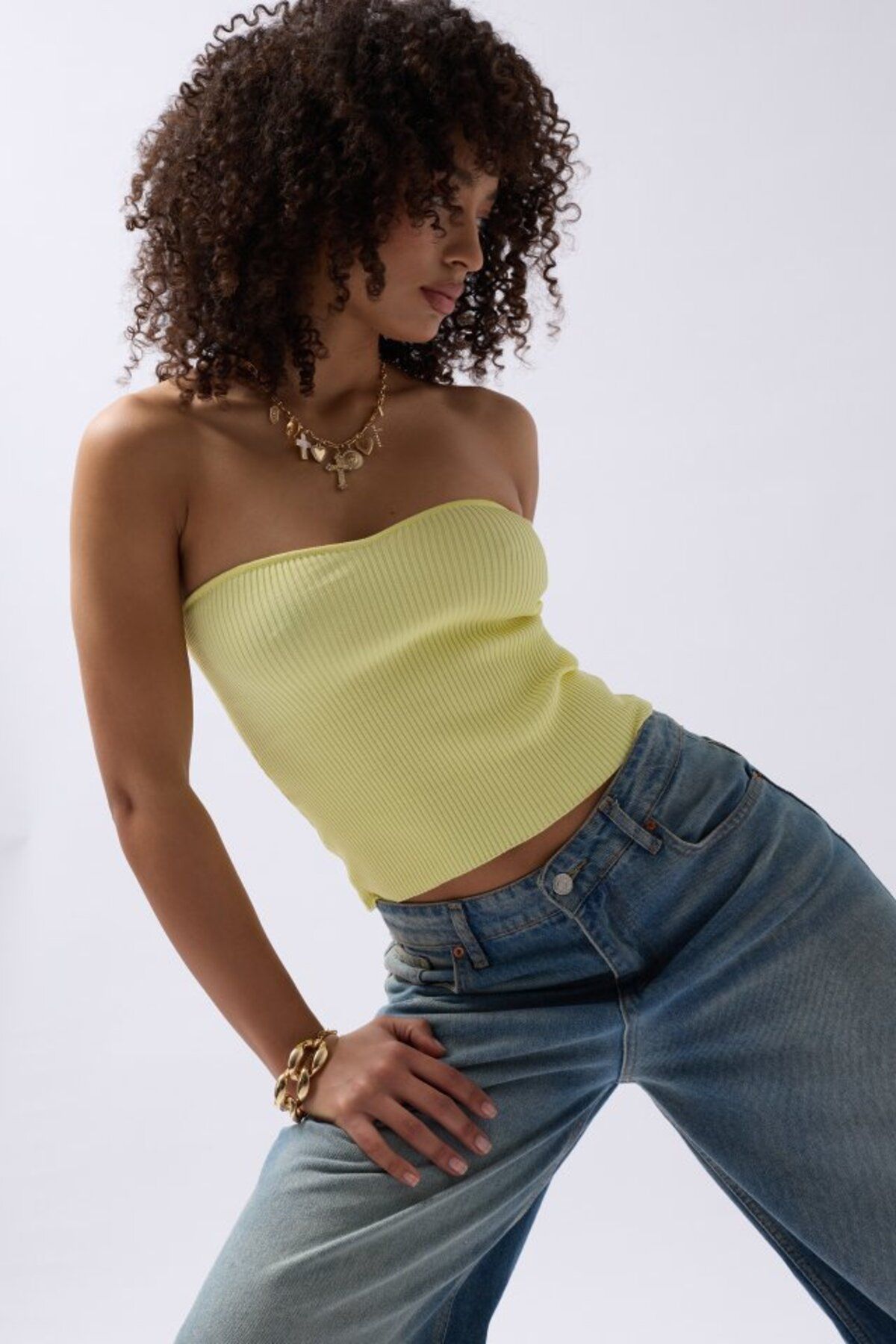 royq Straplez Dokulu Crop