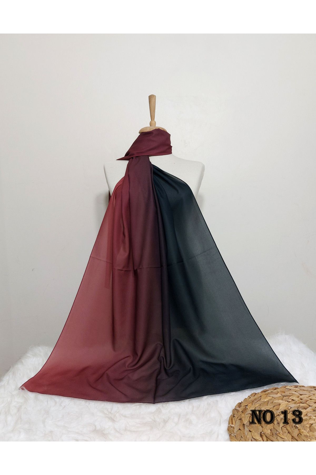 REMOMODA-Chiffon Silky Shawl Gradient Model Wrinkle Free Non Slip Supple-Soft High Quality 4