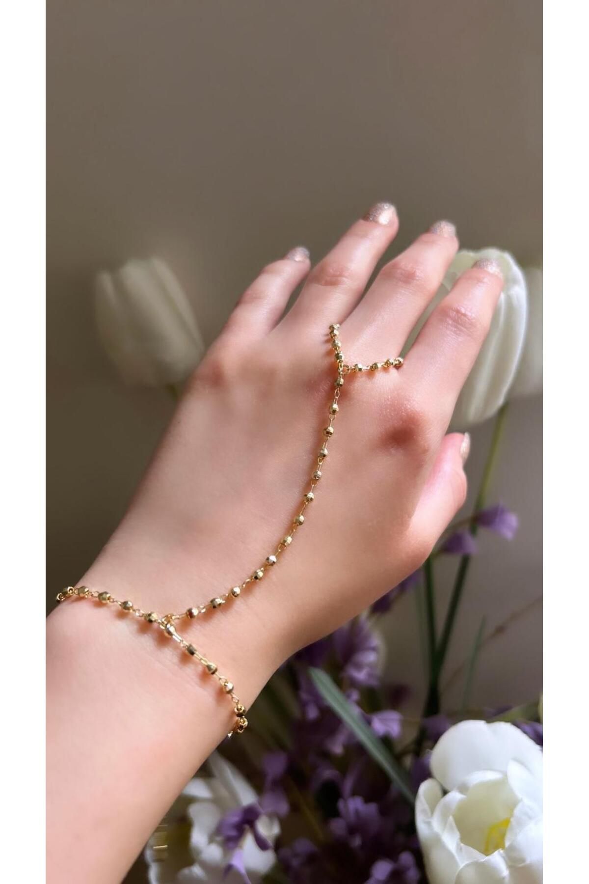 My Luis Accessory Gold Renk Top Detaylı Çelik Şahmeran Takı