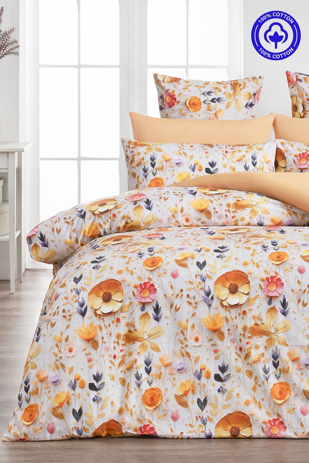 Sheri Home 3D Bahar Tek Kişilik 1 Adet Nevresim (YORGAN KILIFI)160 Cm X 220 CmFlowersbejmalzeme: %100 Pamuk.