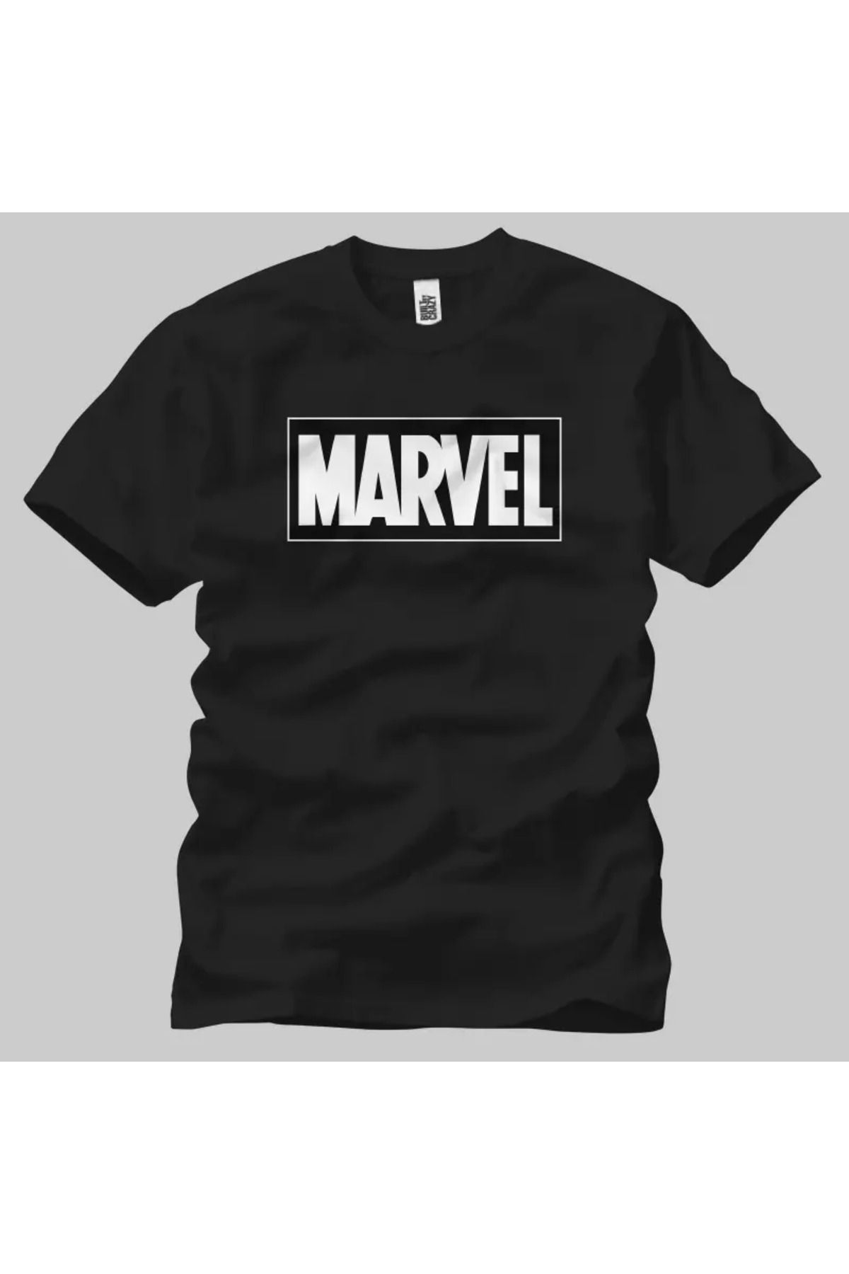 Built By Crazy Marvel Black Logo Unisex Tişört