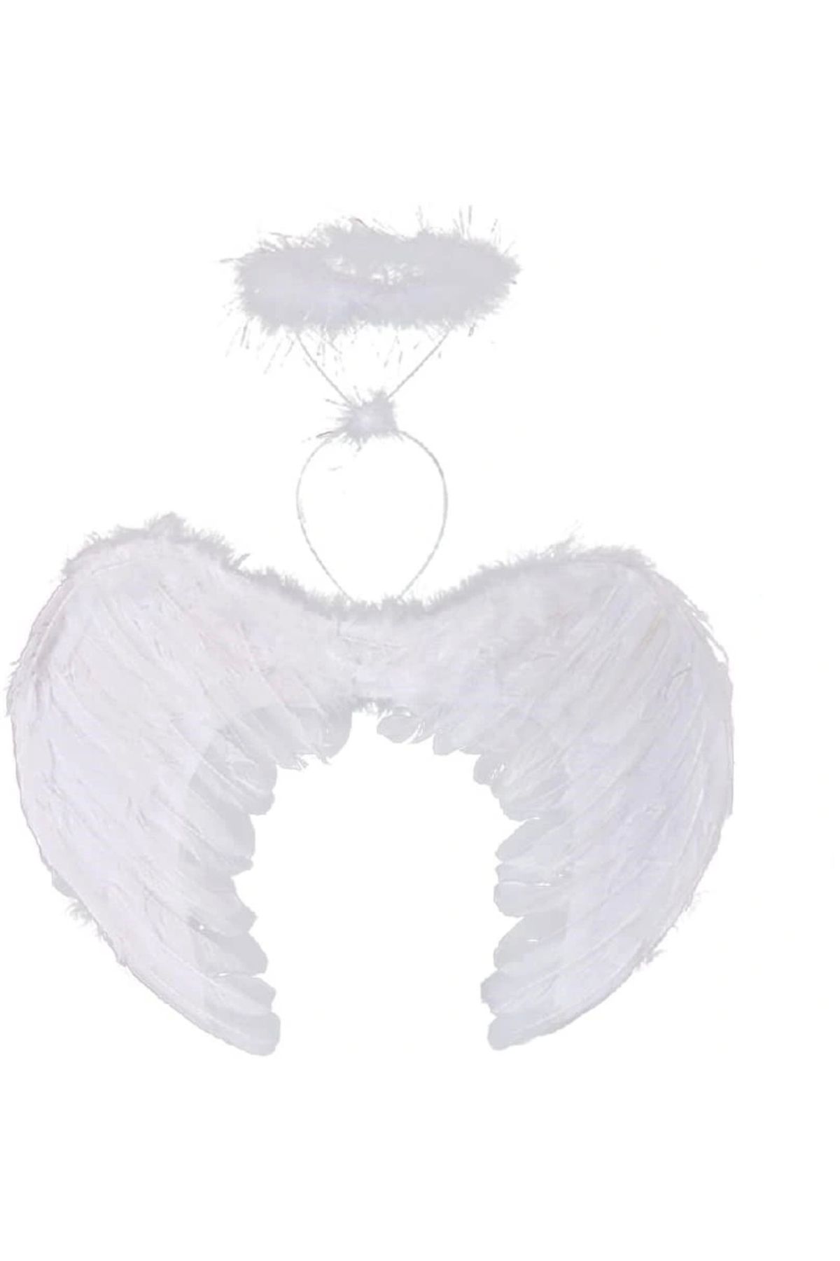STOREMAX Beyaz Renkli Tüylü Bebek Melek Kanadı ve Tacı 30x45 cm (5047)