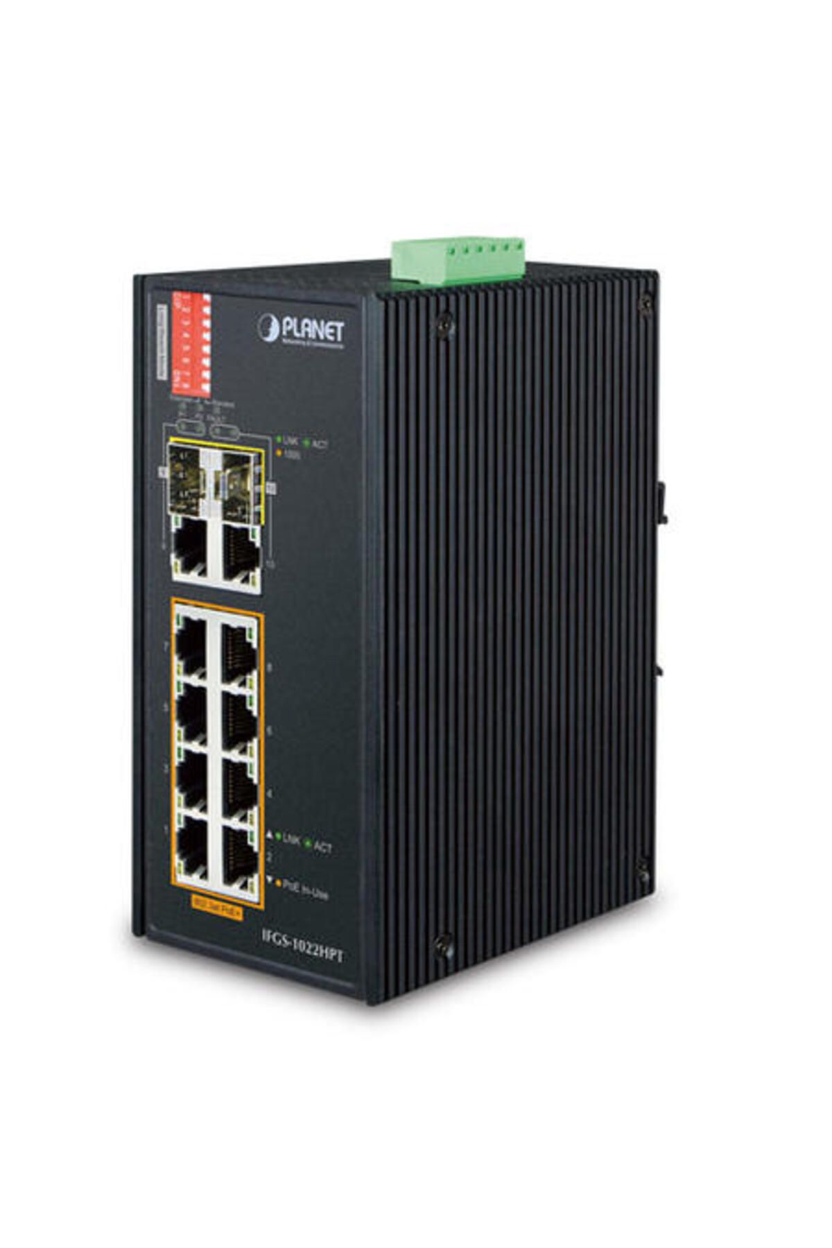 Planet PL-IFGS-1022HPT 8 Port 10/100TX PoE 2 Port 1000Base-SX/LX/BX SFP 240W PoE+ Switch