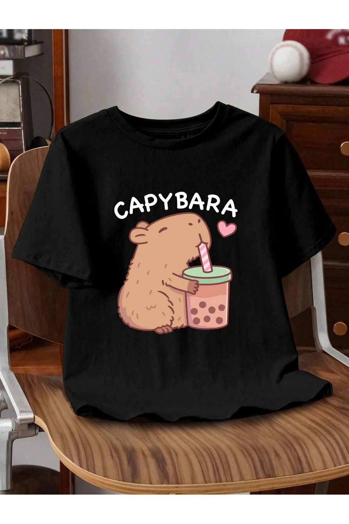 OVER HEAD Kadın Kapipara Capypara Baskılı Oversize T-shirt