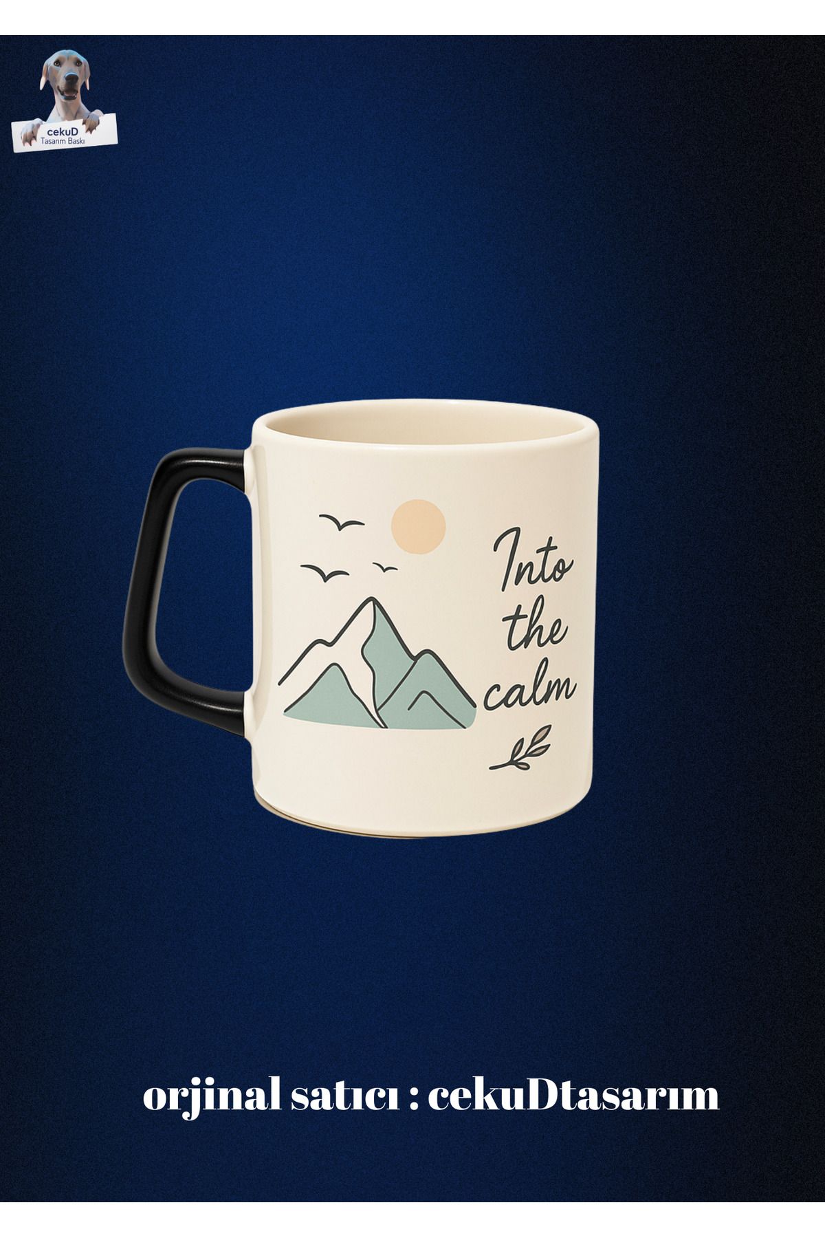 cekuDtasarim “Into the Calm” Temalı Minimalist Siyah Kulplu Seramik Kupa