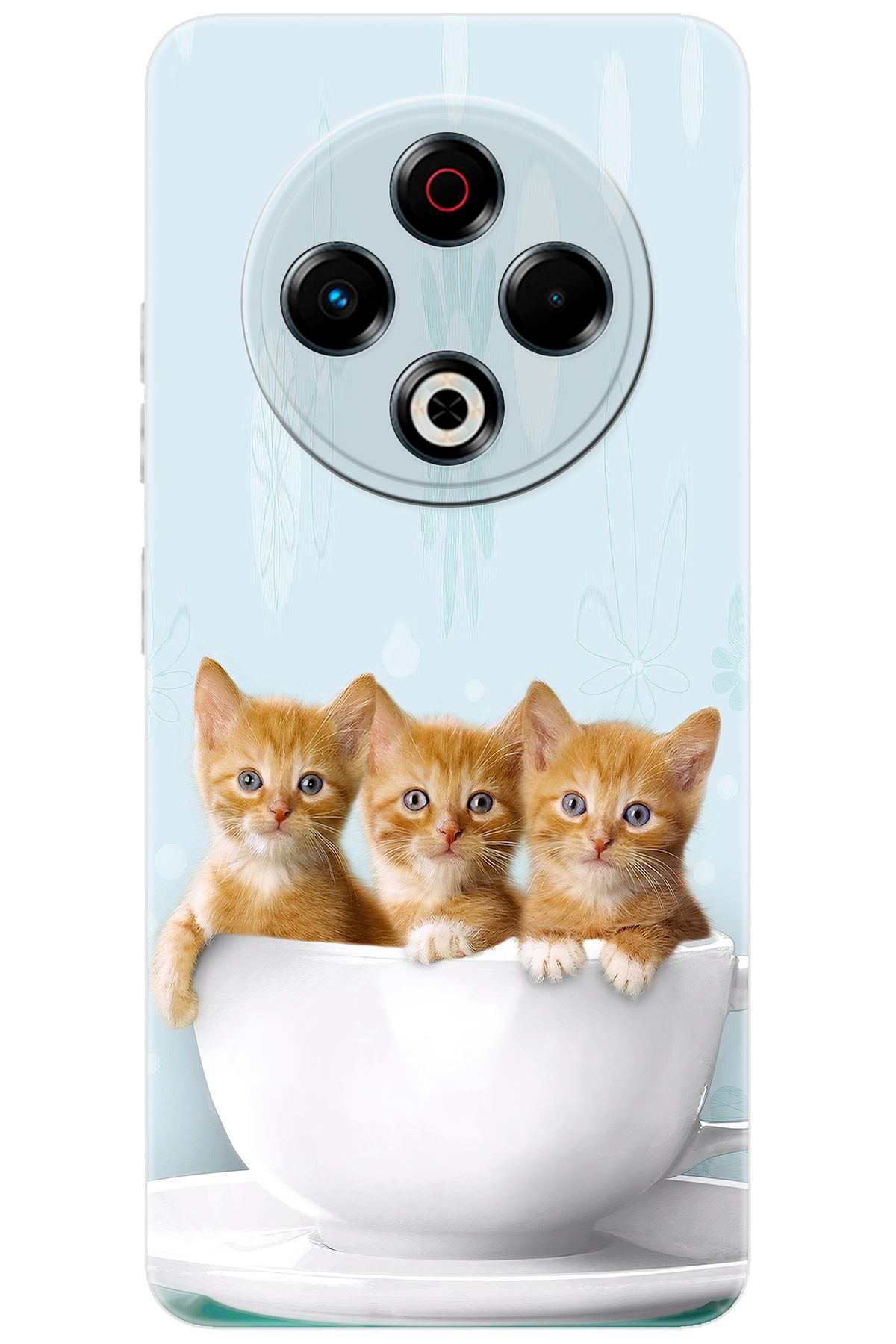 TECNO Spark 30 (KL6) Uyumlu Kılıf Desen Baskılı Silikon Yavru Kediler STK:194 CP-67YbCYz